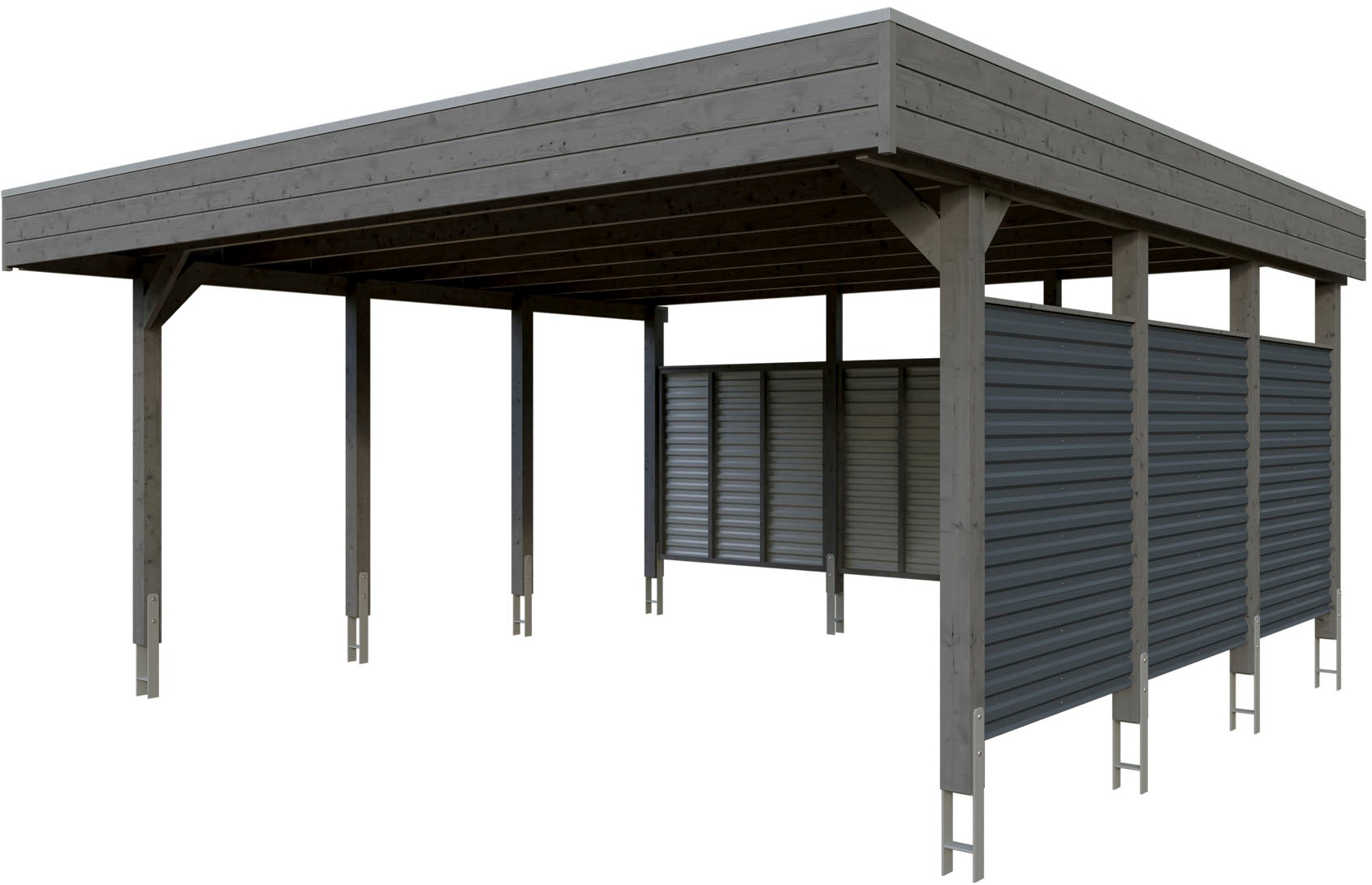Doppelcarport SKANHOLZ, grau, Carports, "Friesland Set 13"