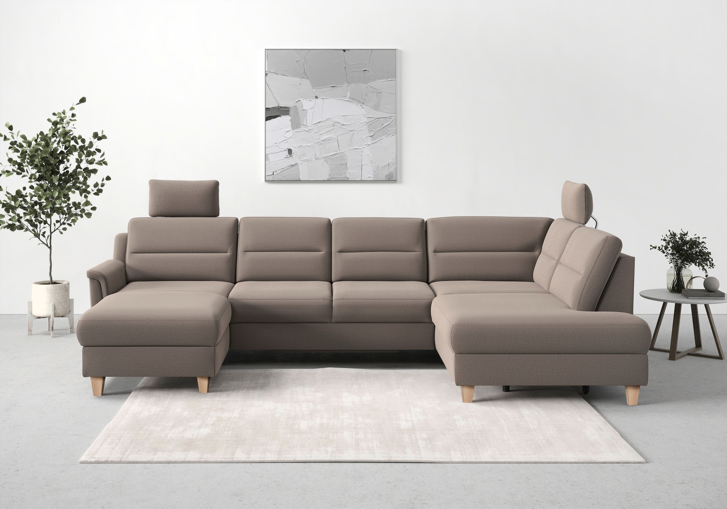 sit&more Wohnlandschaft »Farö U-Form«, inklusive Federkern, wahlweise mit Bettfunktion und Bettkasten