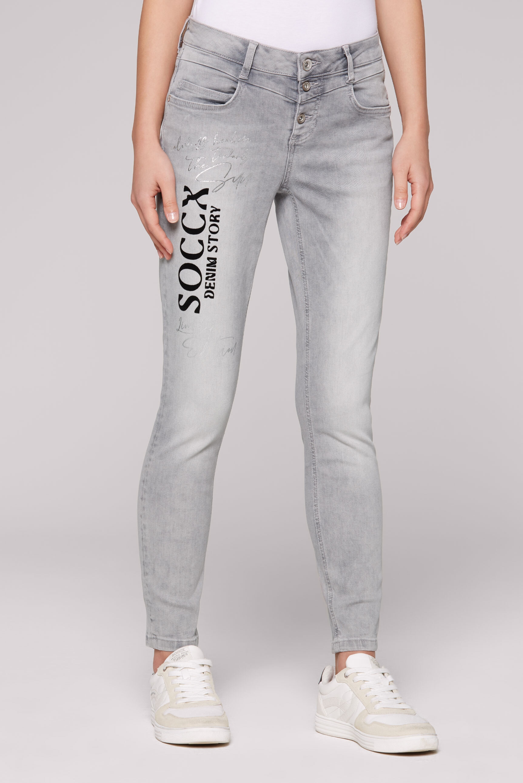 SOCCX Slim-fit-Jeans, mit normaler Leibhöhe günstig online kaufen