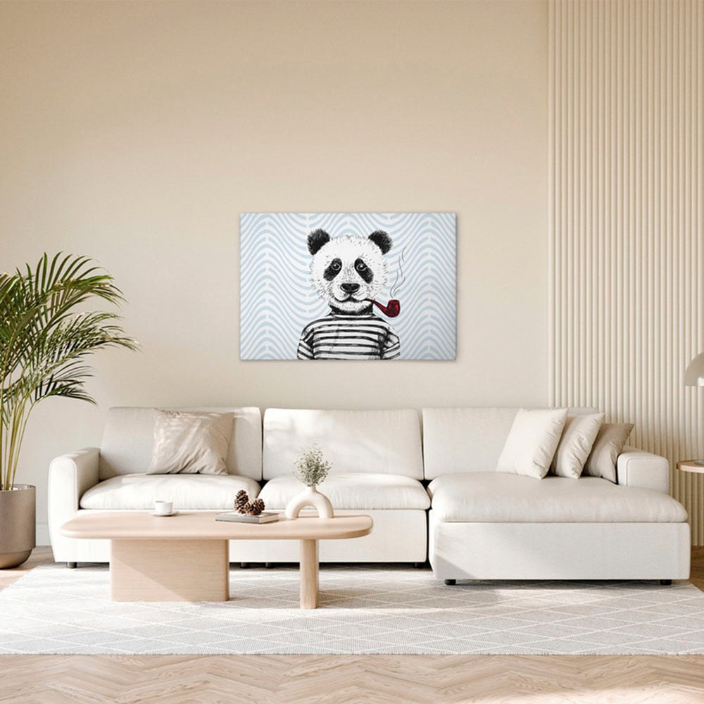 A.S. Création Leinwandbild "Modern Panda 1 - Wandbild Blau Weiß Keilrahmen günstig online kaufen