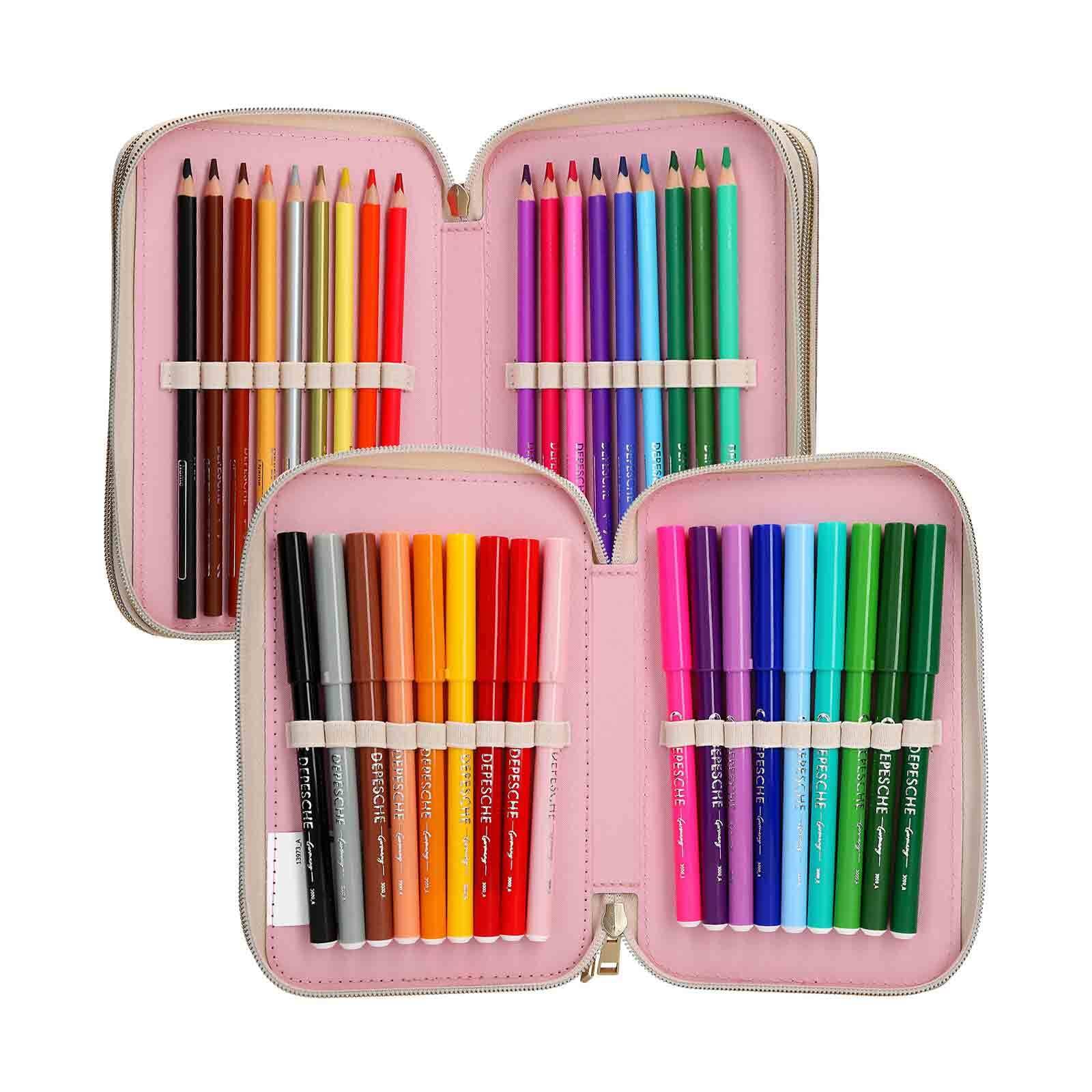 Depesche Buntstift »3-Fach Federtasche CLASSIC inkl. Stifte Miss Melody 7,5 x 13 x 20 cm rosa«