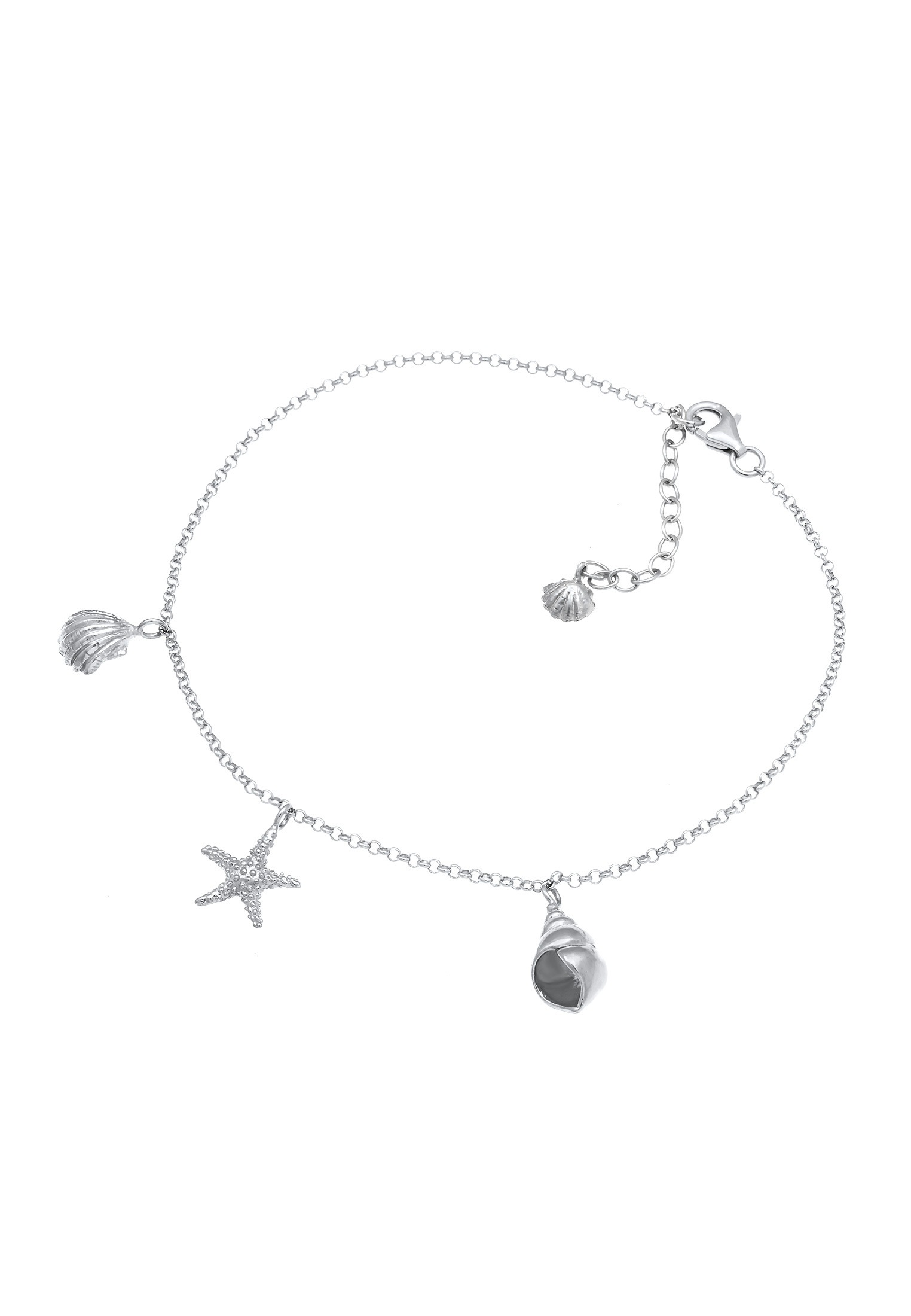 Elli Fußkette »Fußkette Muschel Seestern Anhänger 925 Silber«