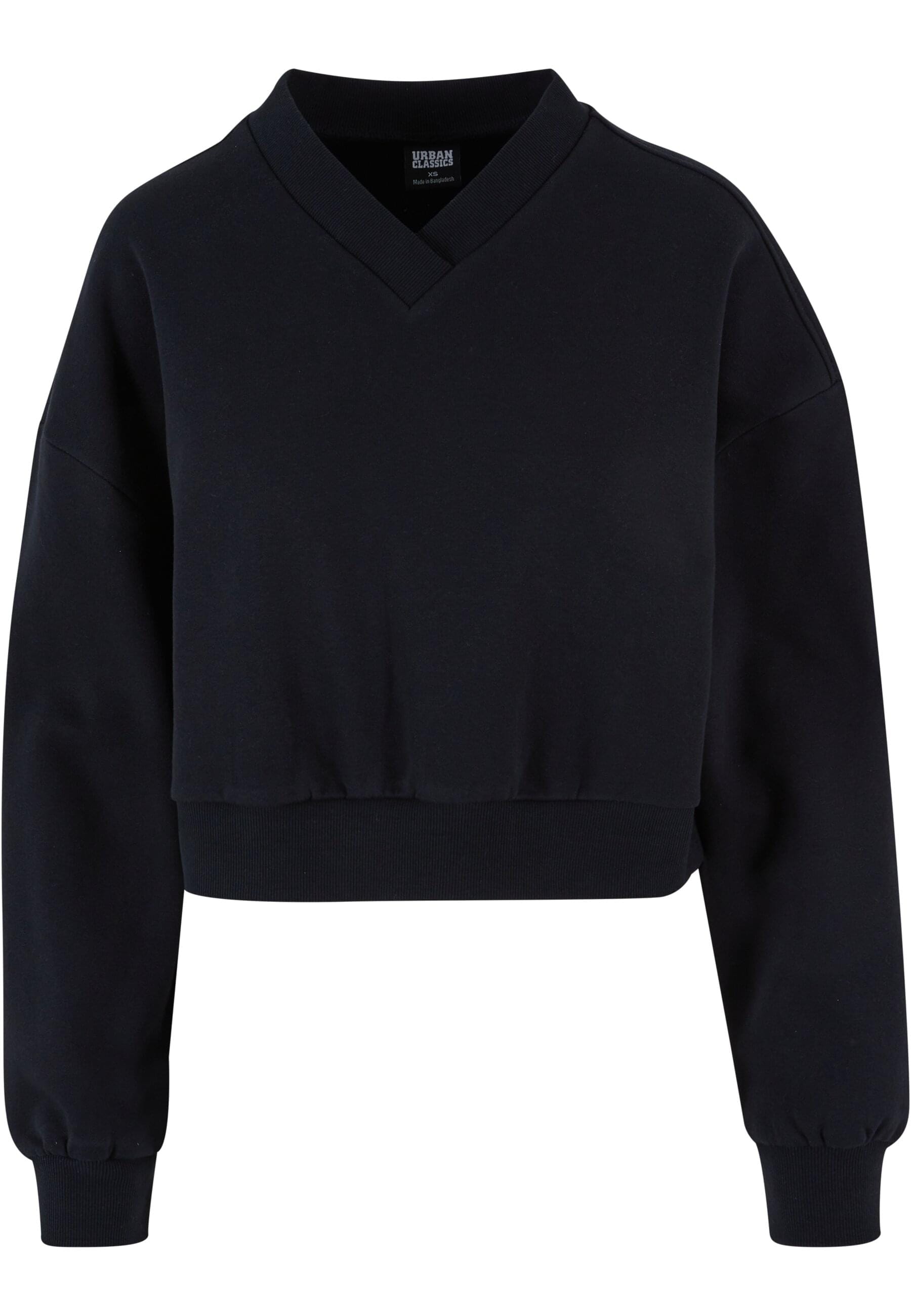 URBAN CLASSICS Sweater "Urban Classics Damen Ladies Cropped V-Neck" 1 Stk. günstig online kaufen
