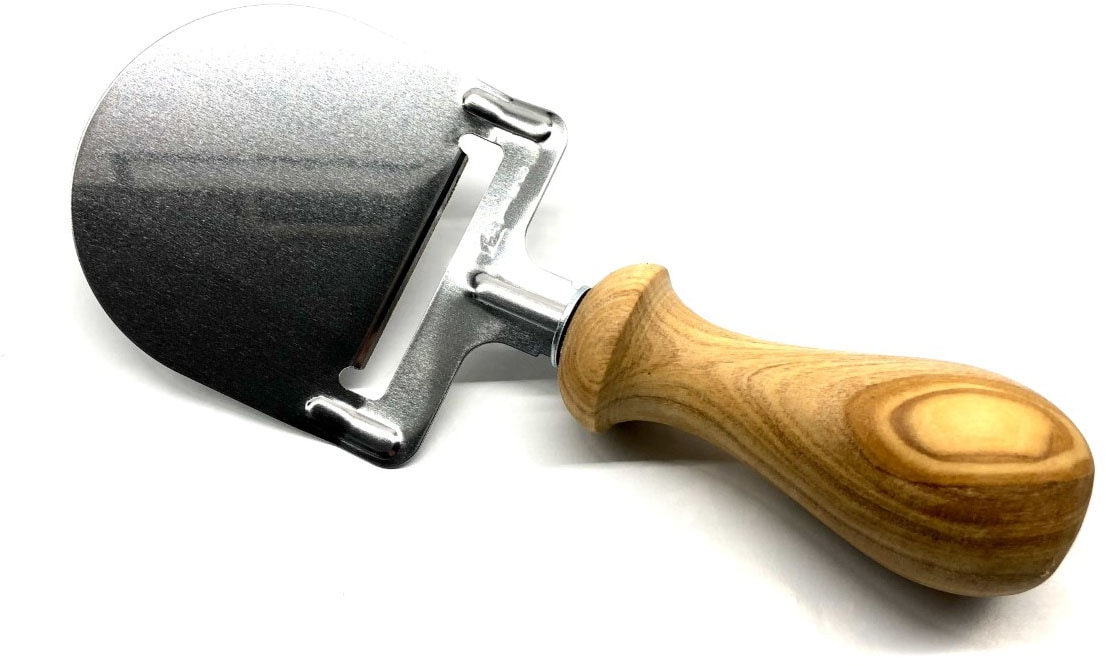 Olivenholz-erleben 1100000002199 "aus Edelstahl mit Olivenholzgriff" gedrechselter Griff, ideal für Schnitt- und Hartkäse, Schokolade