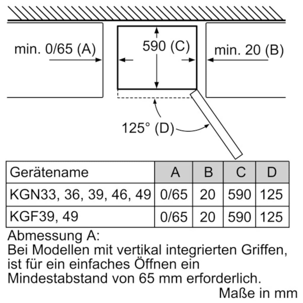 SIEMENS Kühl-/Gefrierkombination »KG39NAICT«, KG39NAICT, 203 cm hoch, 60 cm breit