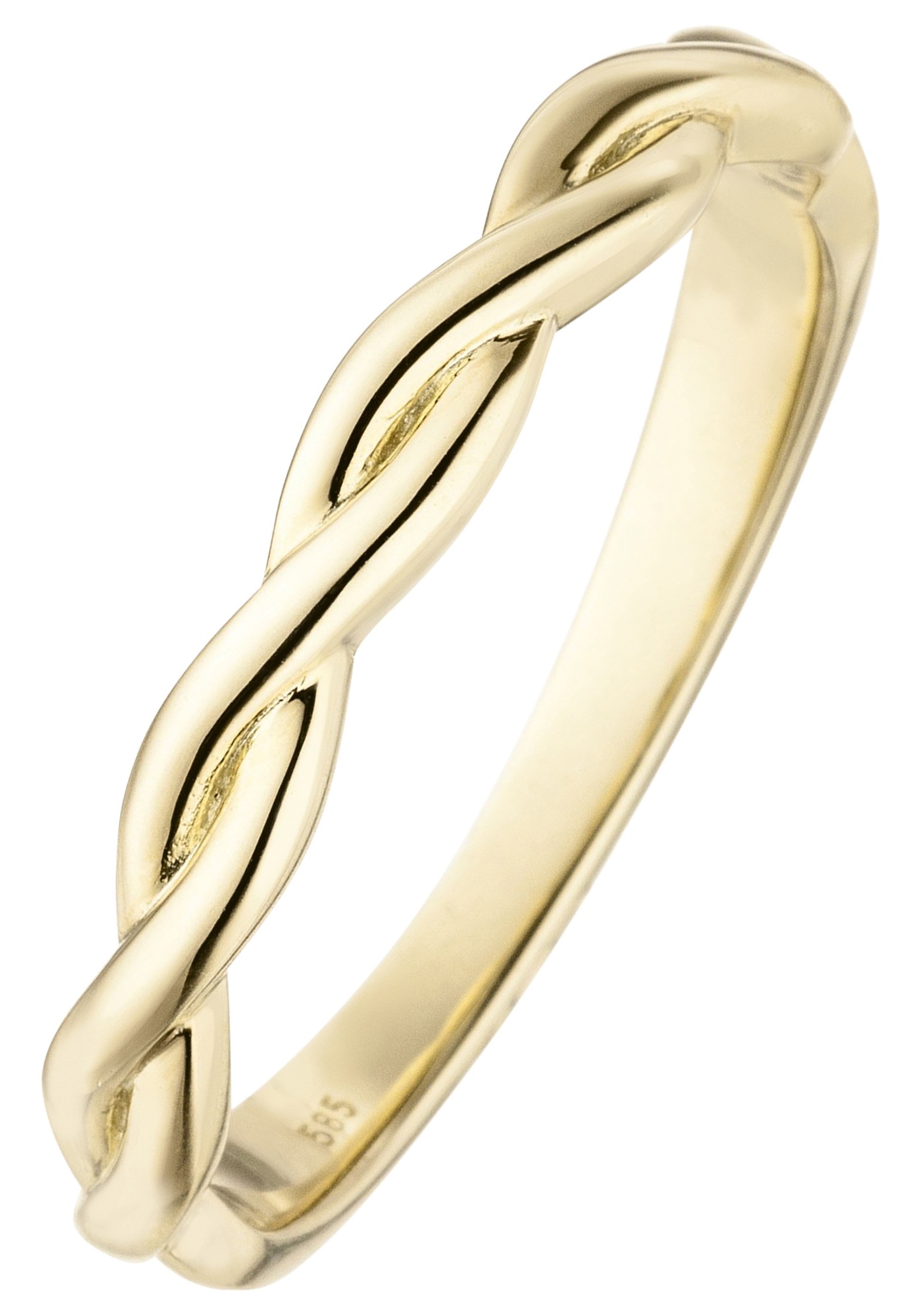Goldring JOBO "Ring Weißgoldring geflochten" Gr. 50, gelbgold 585, Fingerringe, Damen, 50, Gelbgold 585, Goldring, 585 Gold