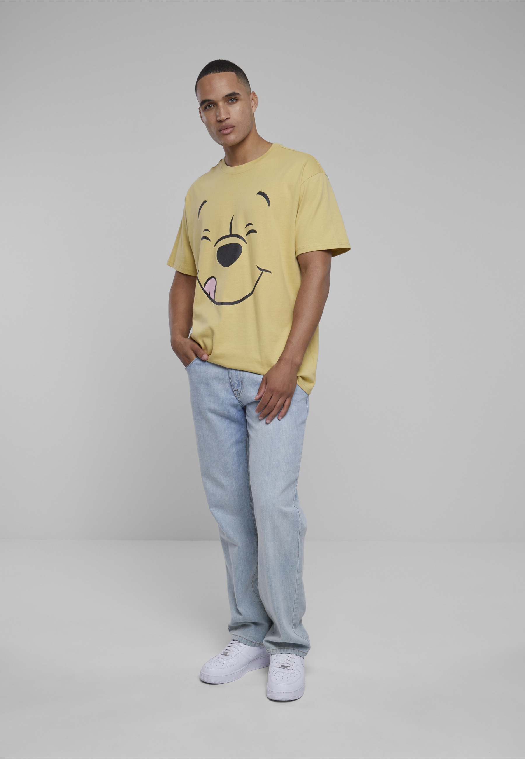 MisterTee T-Shirt »MisterTee Herren Disney 100 Winnie Pooh Face Tee« 1 Stk.