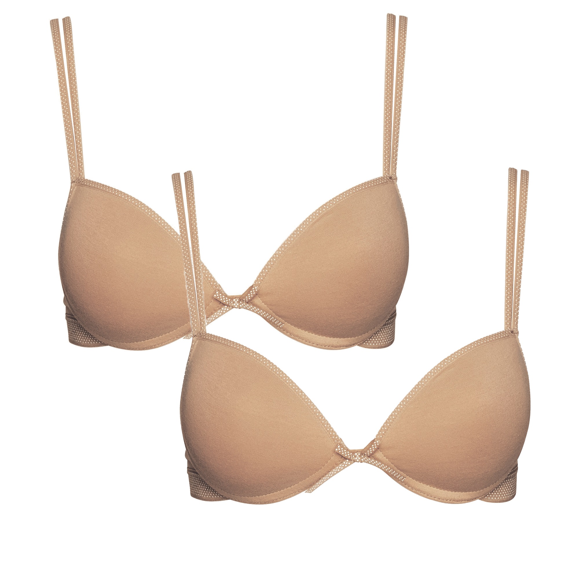 Boobs & Bloomers "Anny" 2er Pack, mit Schale, mit Schleife, mit Bügel, verstellbare Träger, Baumwollmix