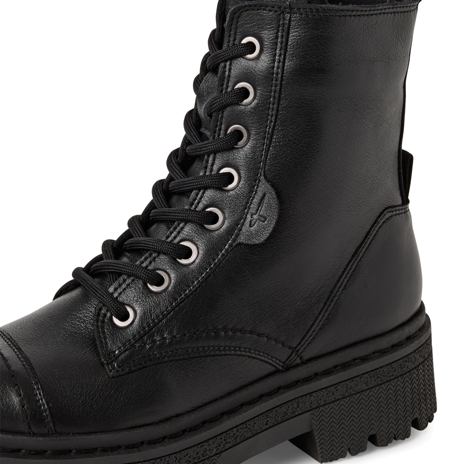 Tamaris Schnürstiefelette, Blockabsatz, Plateau, Schnürboots mit T-Prägung am Label