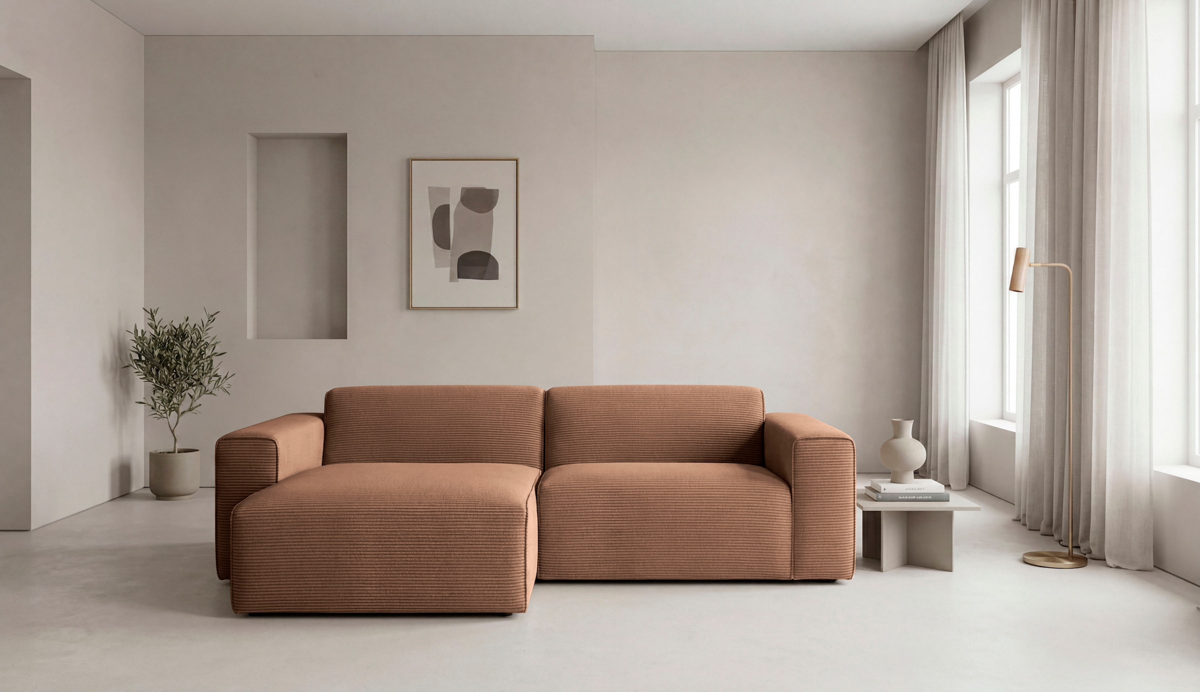 OTTO home Ecksofa »Clayton Breite 247 cm, L-form« in einem trendigen Cord-Bezug, verschiedene Kombinationen verfügbar