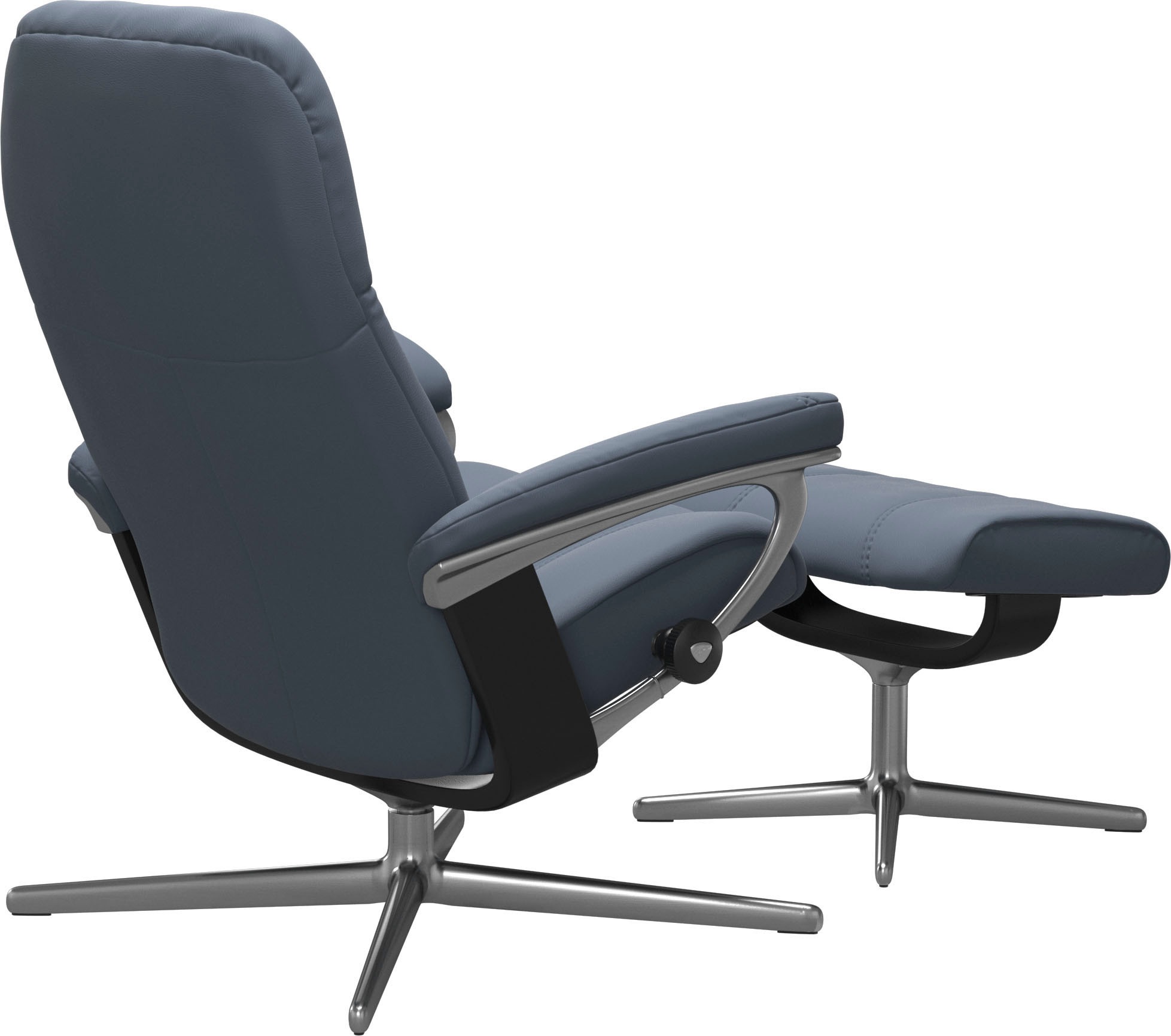 Stressless® Relaxsessel »Consul«, (Set, Relaxsessel mit Hocker), mit Hocker, mit Cross Base, Größe S, M & L, Holzakzent Schwarz