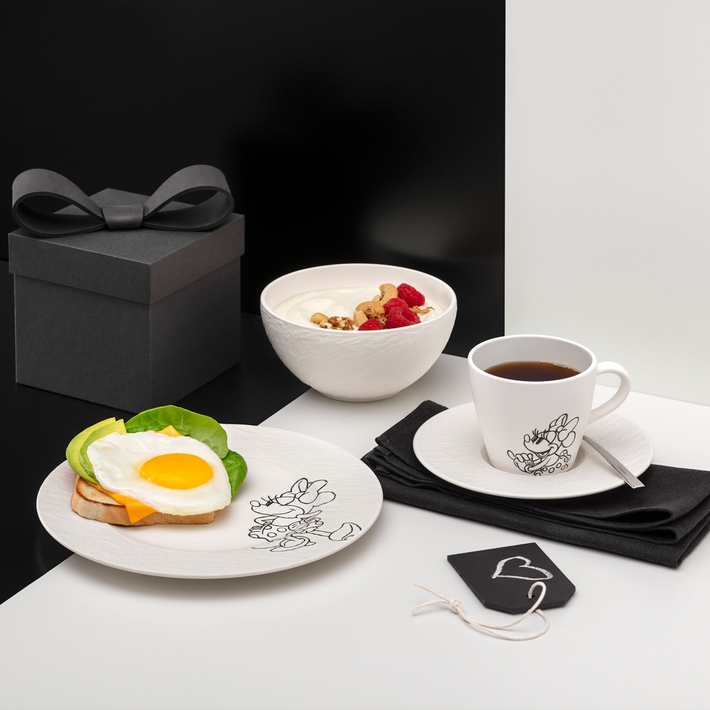 Villeroy & Boch Frühstücksteller »Frühstücks-/Dessertteller Manufacture Rock blanc Mickey Mouse ø 21,7 cm 6er Set weiß« Spülmaschinenfest, Mikrowellensicher