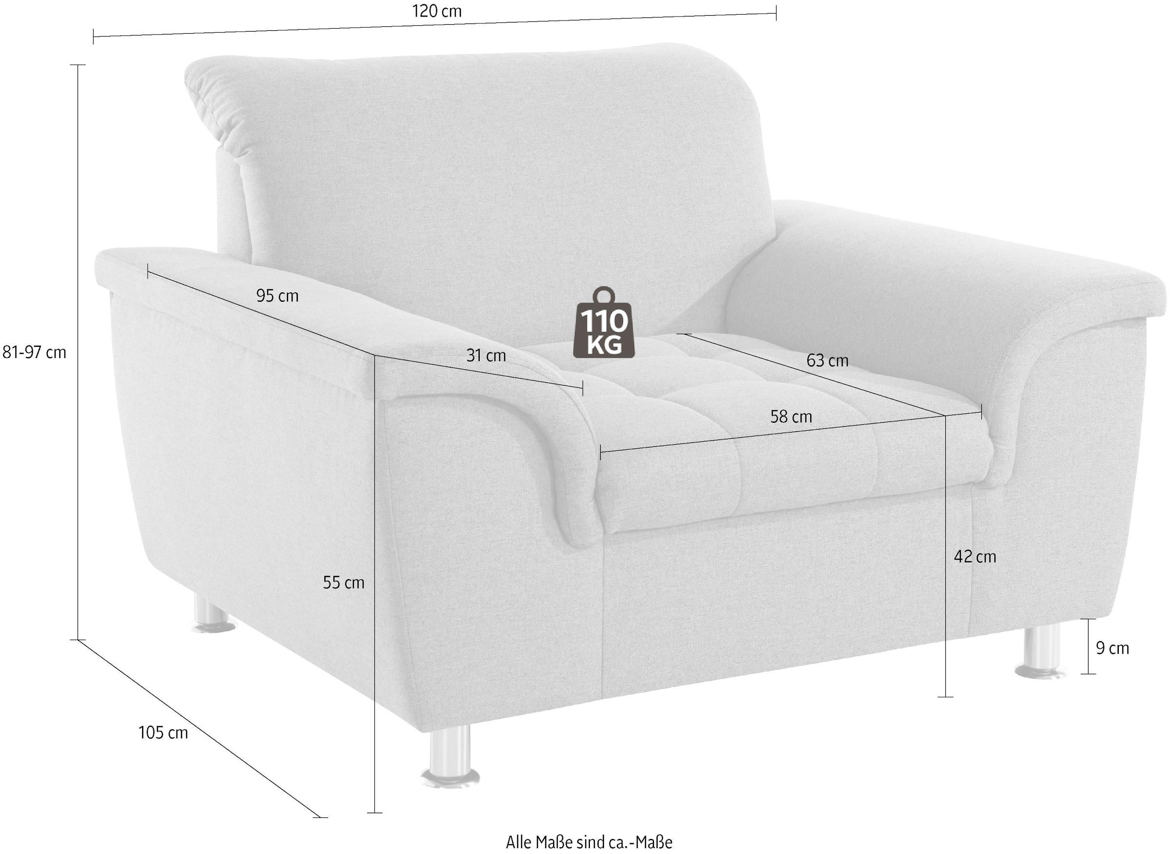 DOMO collection Sessel »Franzi«, wahlweise mit Kopfteilverstellung