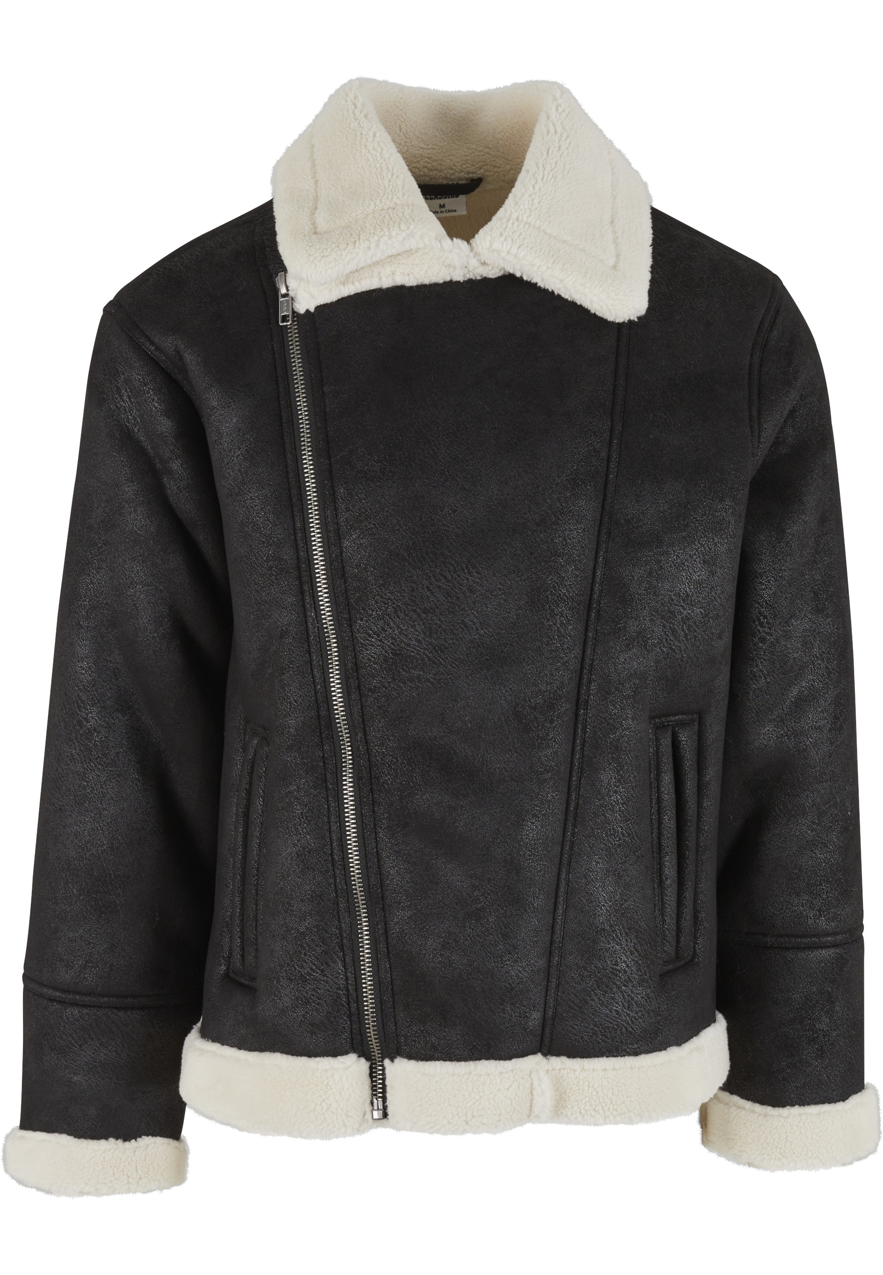 URBAN CLASSICS Winterjacke "Urban Classics Shearling Biker Jacket" 1 Stk. t günstig online kaufen