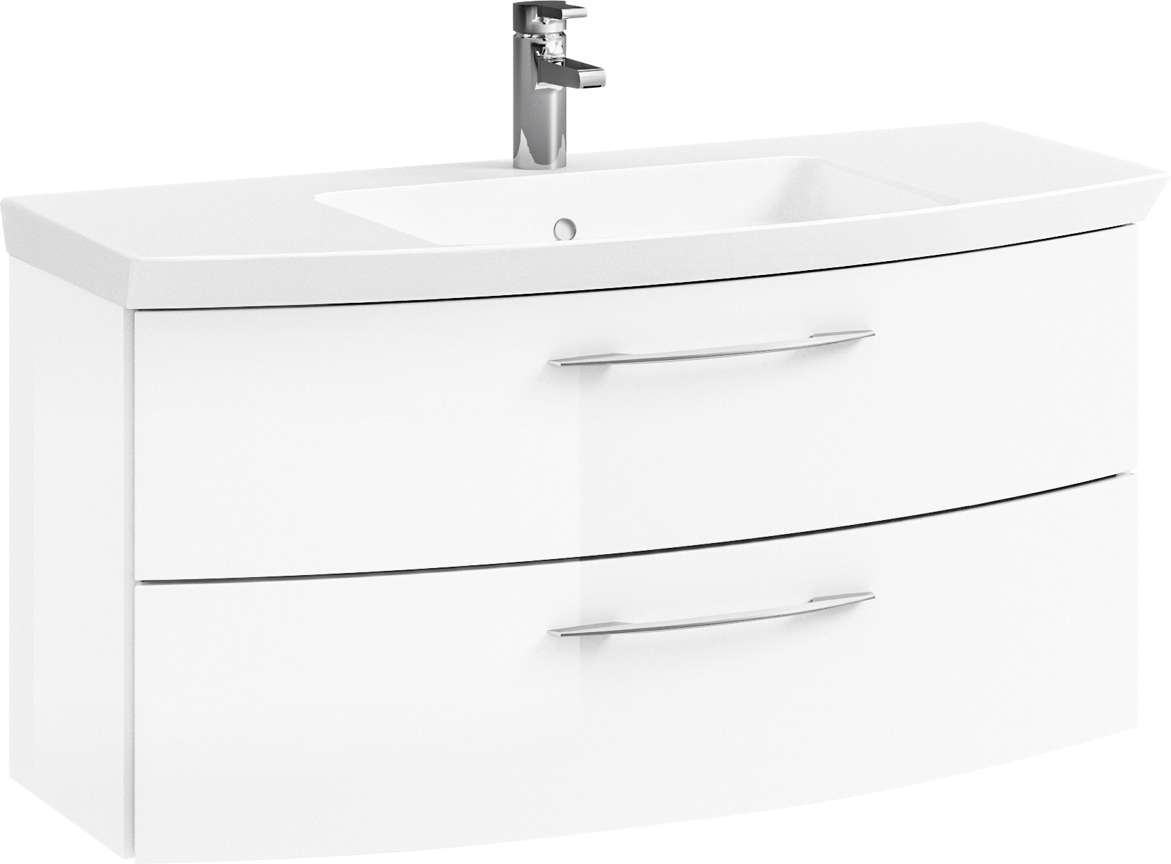Saphir Badmöbel-Set »Cassca Sprint 3-teilig Mineralmarmor-Waschtisch mit LED-Spiegelschrank«, (4 St.), mit Unterschrank, 4 Türen, 3 Schubladen, inkl. Türdämpfer