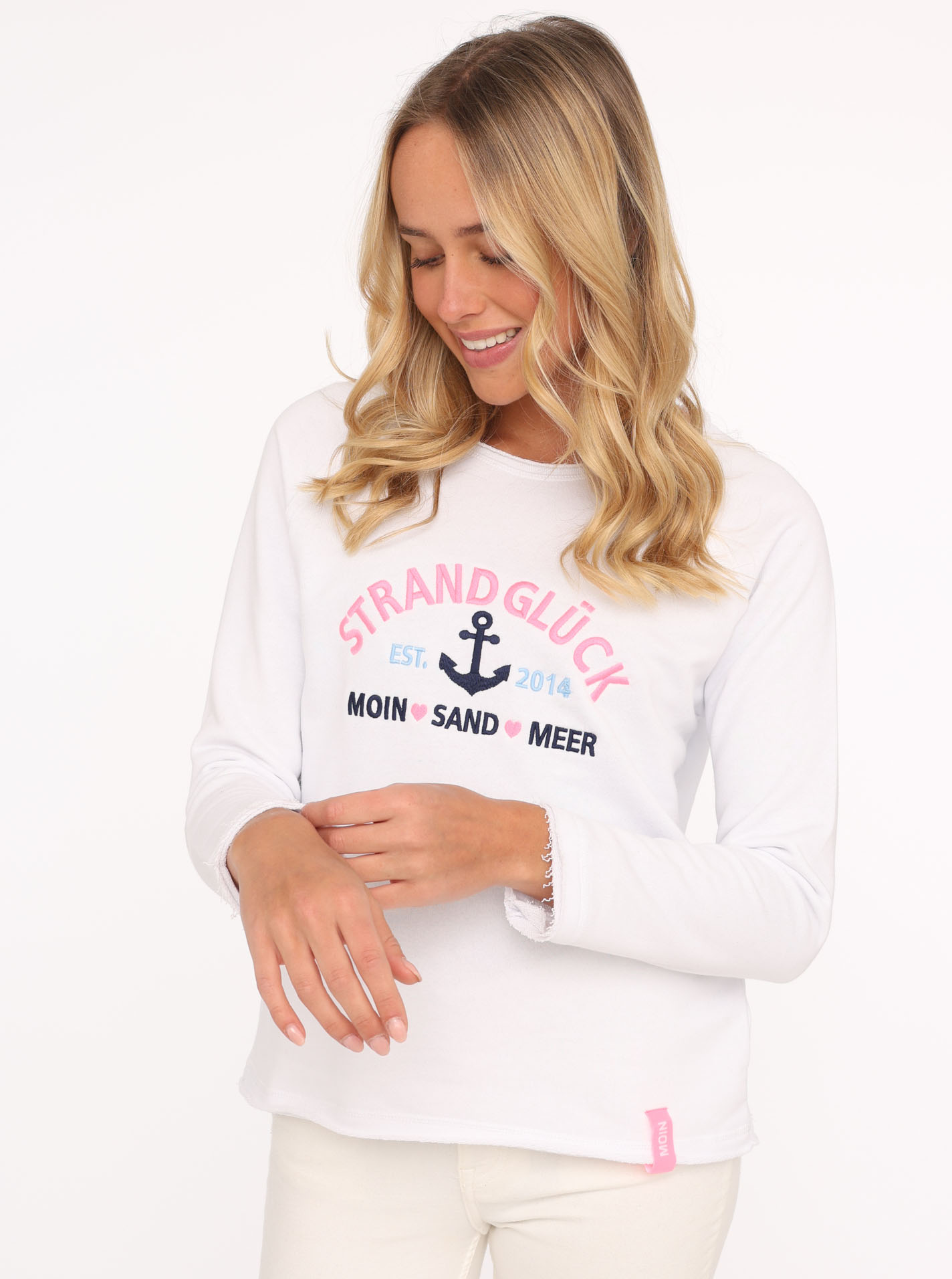 Thumbnail - Zwillingsherz Sweatshirt ""Strandglück"", mit Used-Look Kanten