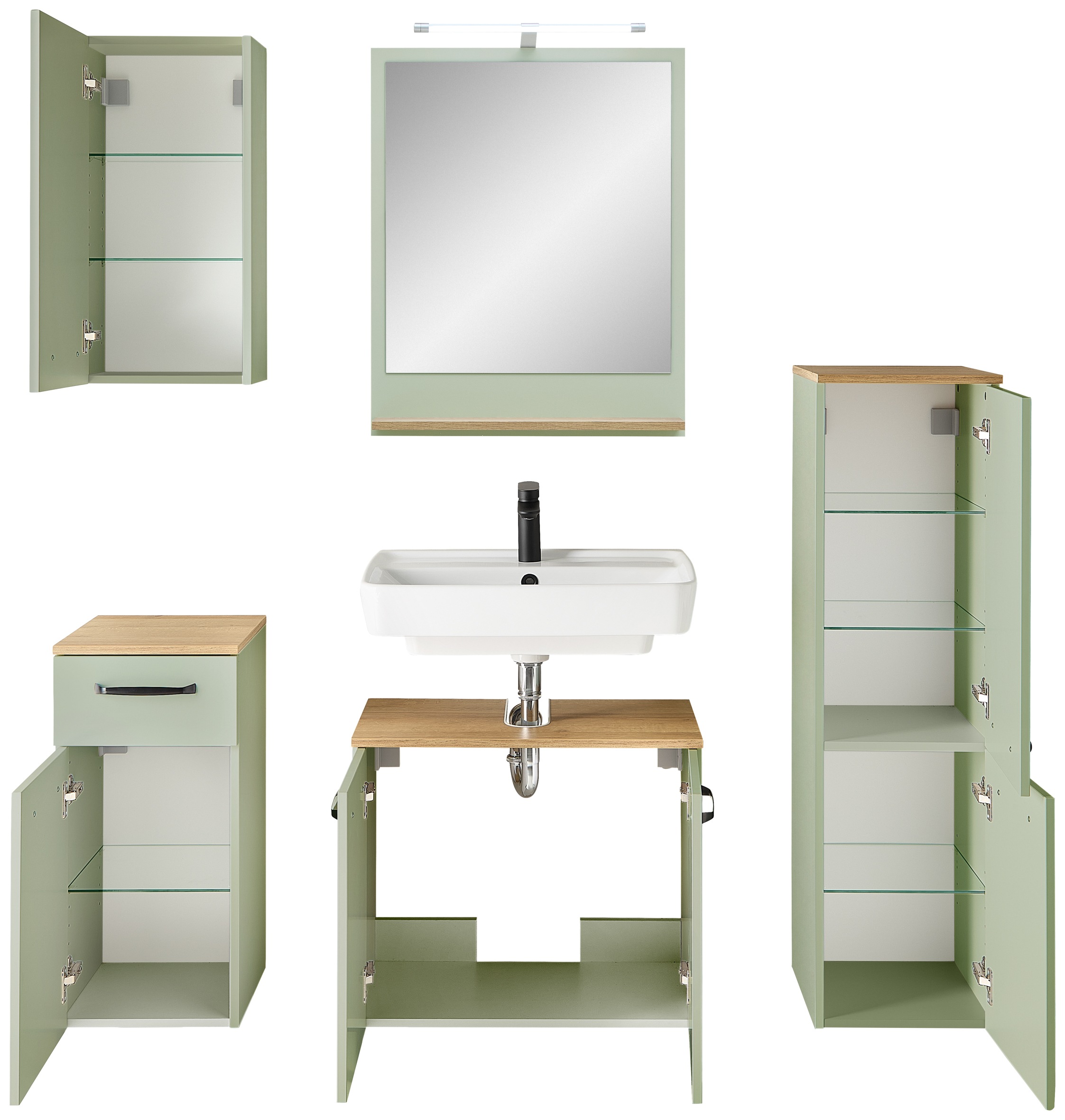 Thumbnail - Saphir Badmöbel-Set "Quickset 500, Waschbeckenunterschrank mit Spiegel" 6 Stk. tlg.