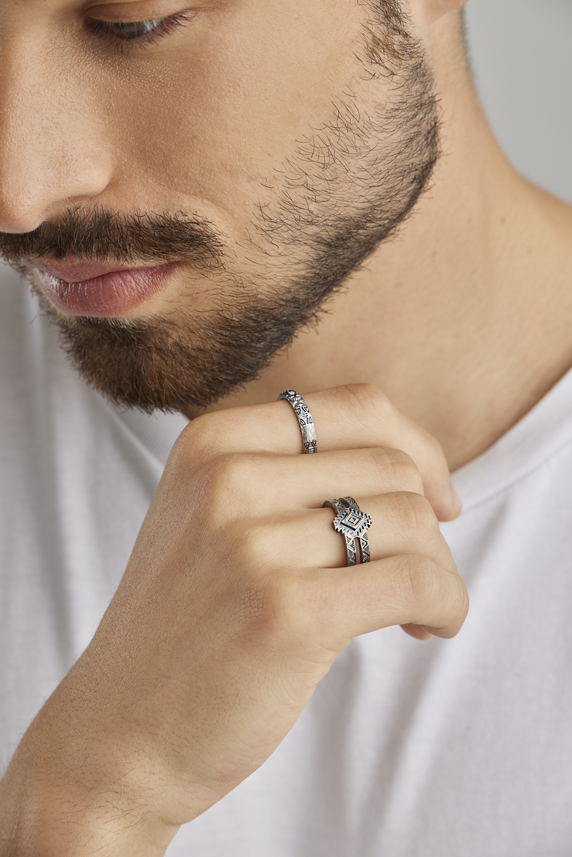 CAÏ Fingerring »925/- Sterling Silber oxidiert Amerika« | BAUR