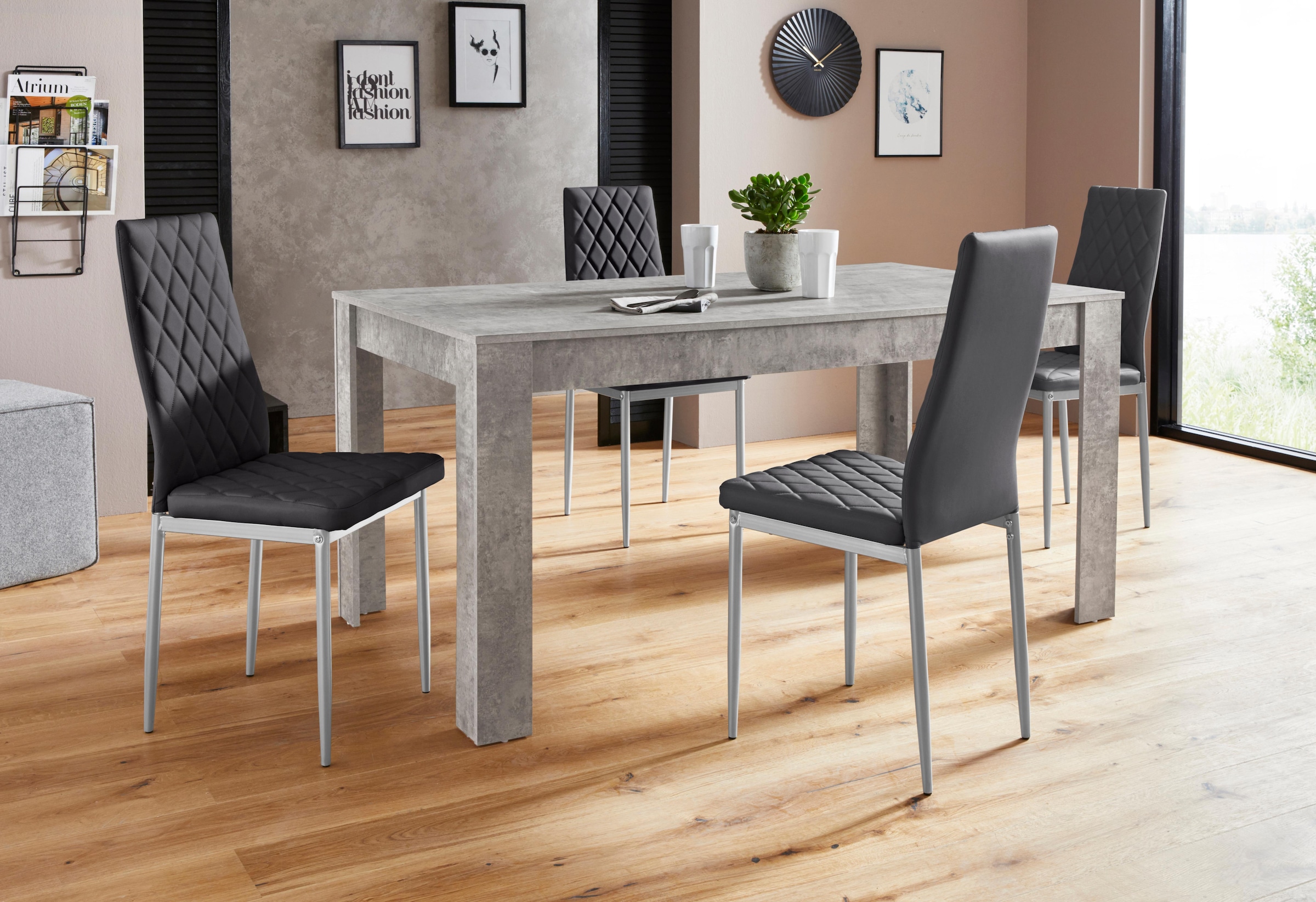 INOSIGN Essgruppe "Lynn160/Brooke" Set, 5 Stk. tlg. Tisch mit 4 Stühlen günstig online kaufen