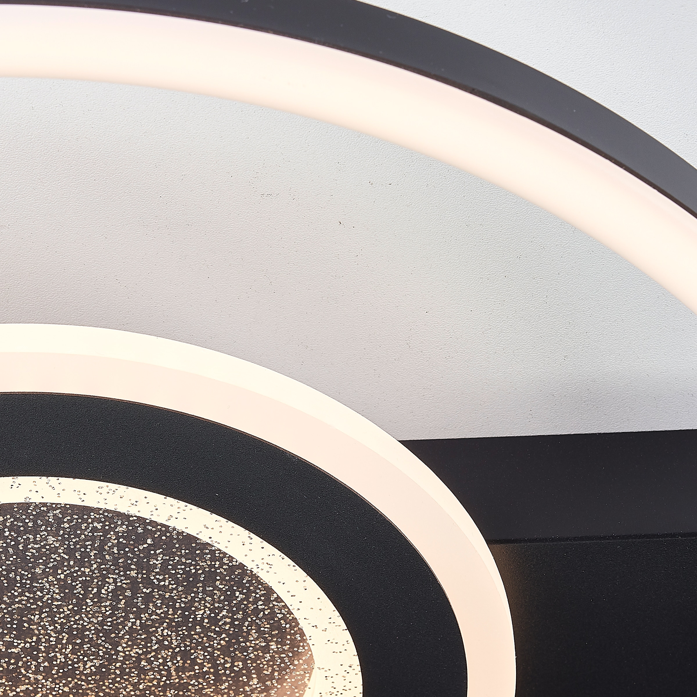 BreLight LED Deckenleuchte »Queens«, 37 x 37 cm, 2400 lm, 3000 K, Glitzereffekt, schwarz