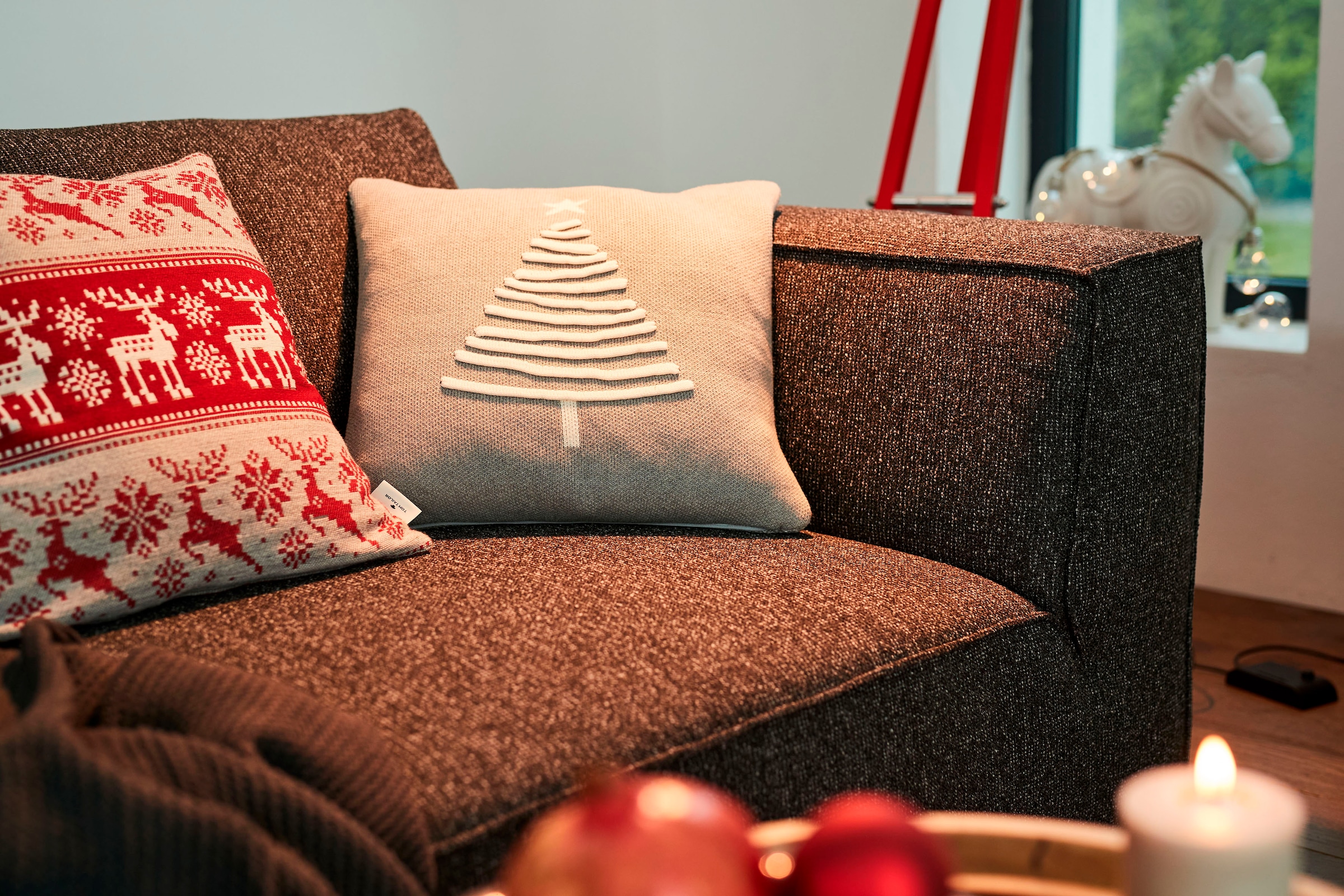 TOM TAILOR HOME Dekokissen "Knitted Shiny Tree" Gestrickte Kissenhülle ohne günstig online kaufen