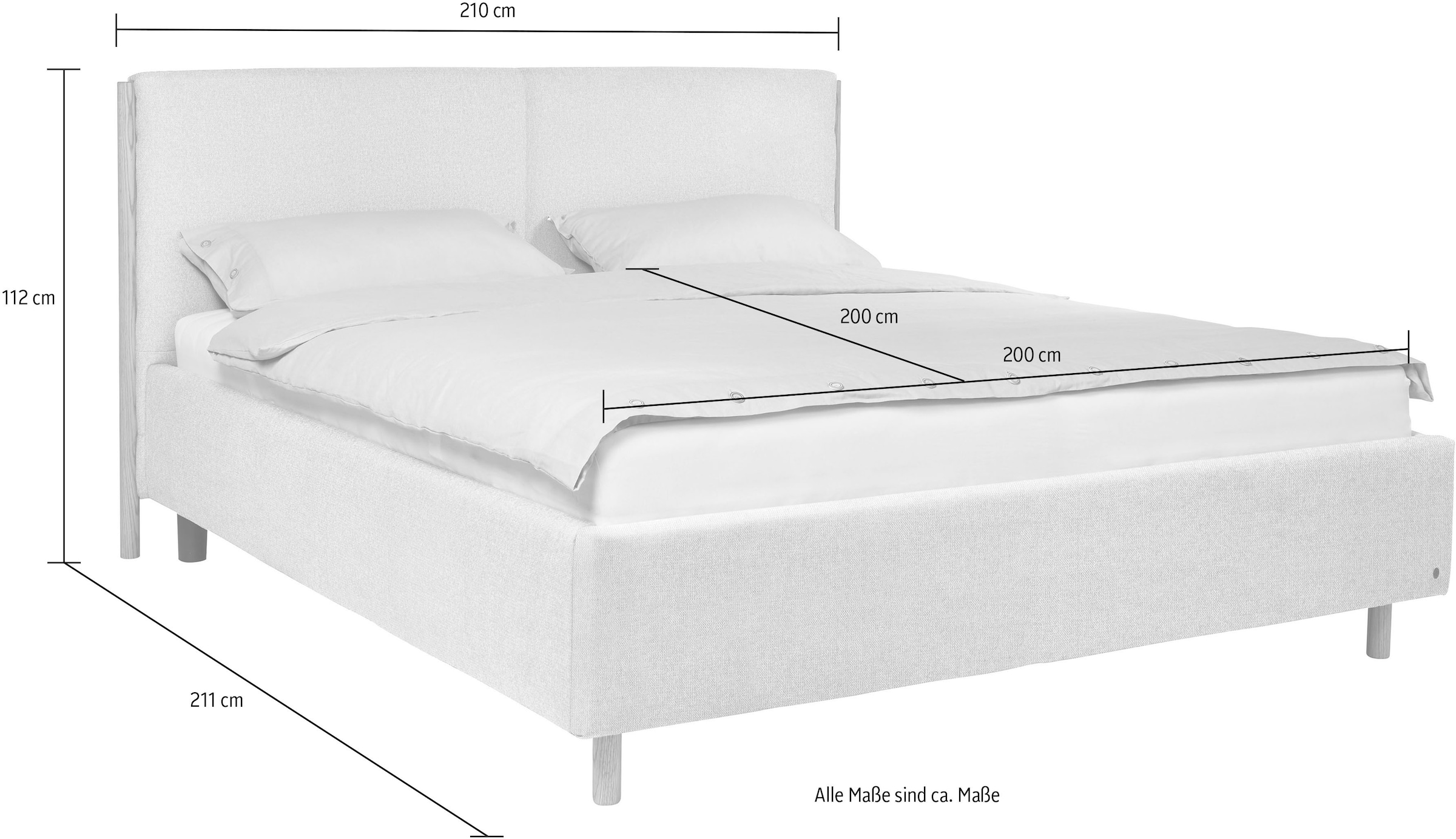 TOM TAILOR HOME Polsterbett »CALIFORNIA BED«, mit seitlichen Holzakzenten am Kopfteil