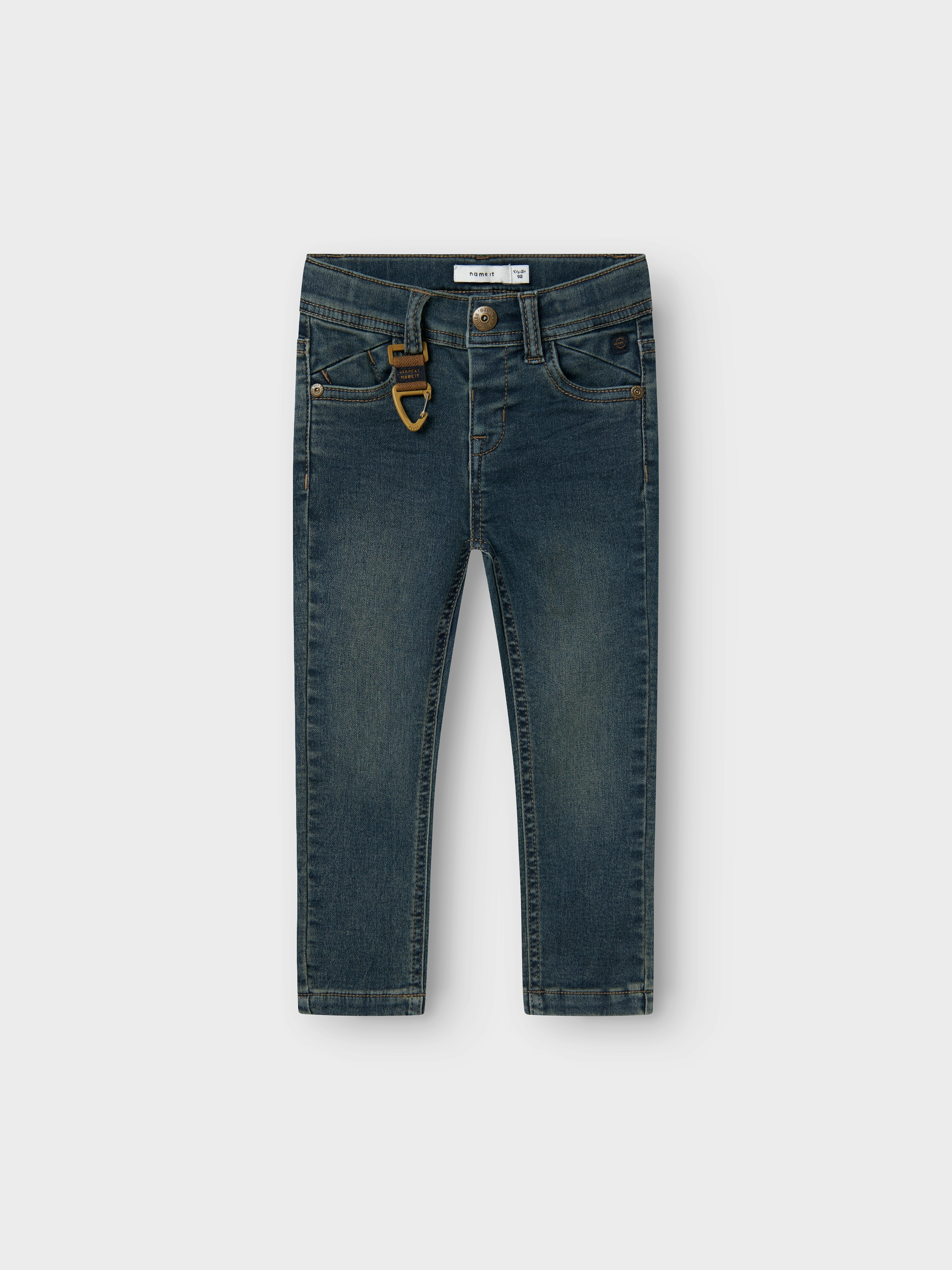 NAME IT Jungen Slim-fit-Jeans "NMMTHEO DNMTHAYER 2689SWE KEY PANT NOOS", blau, Gr. 116, unifarben, Denim/Jeans, Obermaterial: 70% Baumwolle, 27%