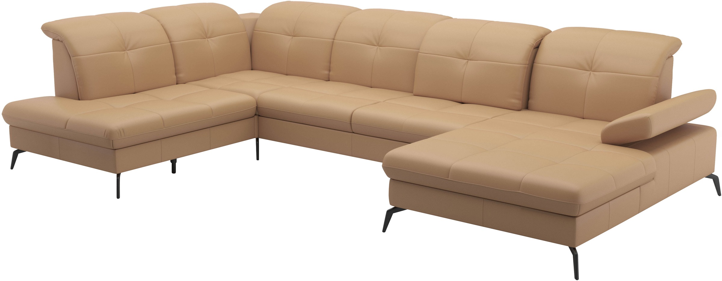 sit&more Wohnlandschaft »Amica, U-Form, inkl. Sitztiefenverstellung und Armteilverstellung«, wahlweise mit Kopfteilverstellung, Bettfunktion und Bettkasten