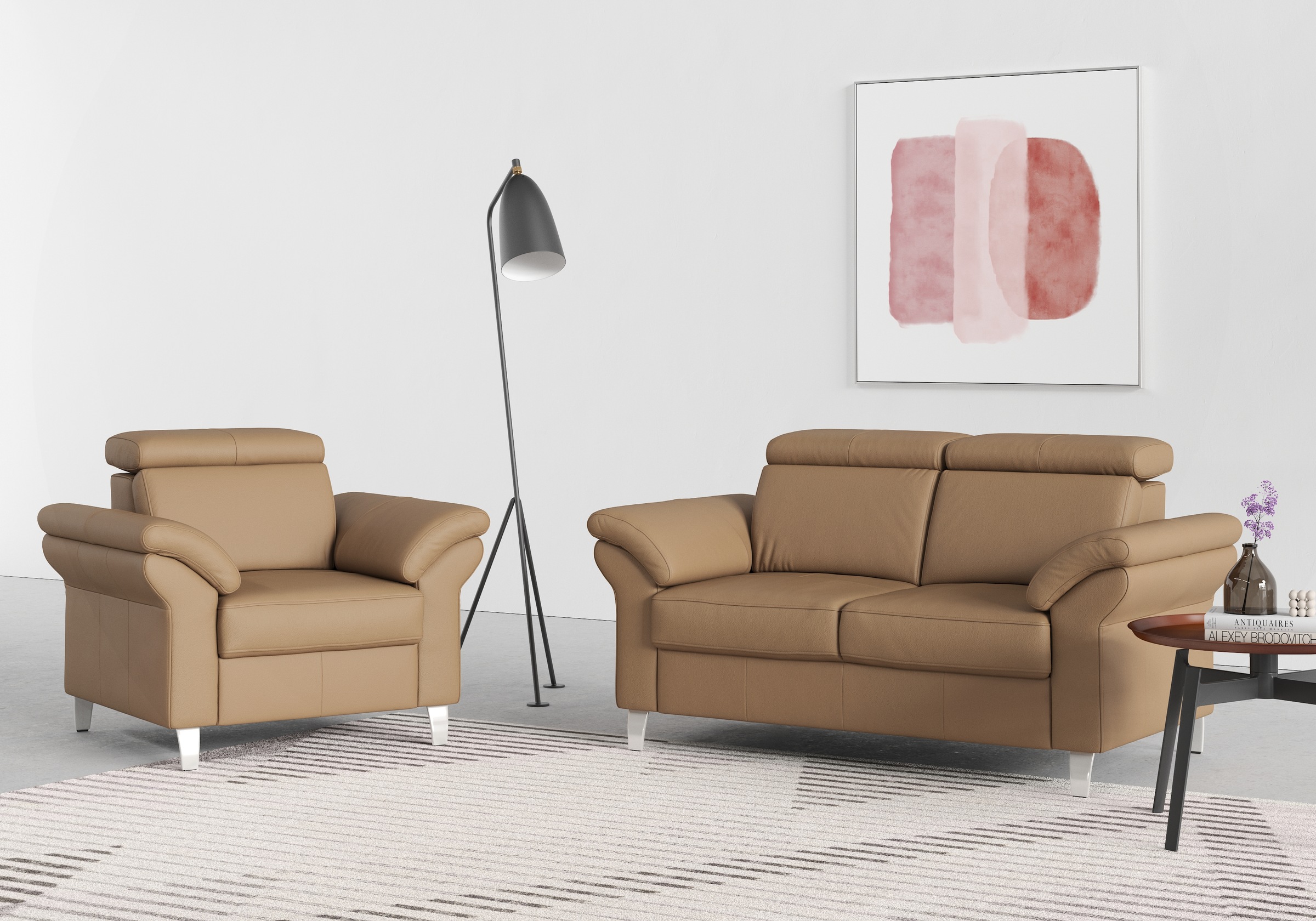 sit&more 2-Sitzer »Arngast«, inklusive Federkern und Kopfteilverstellung