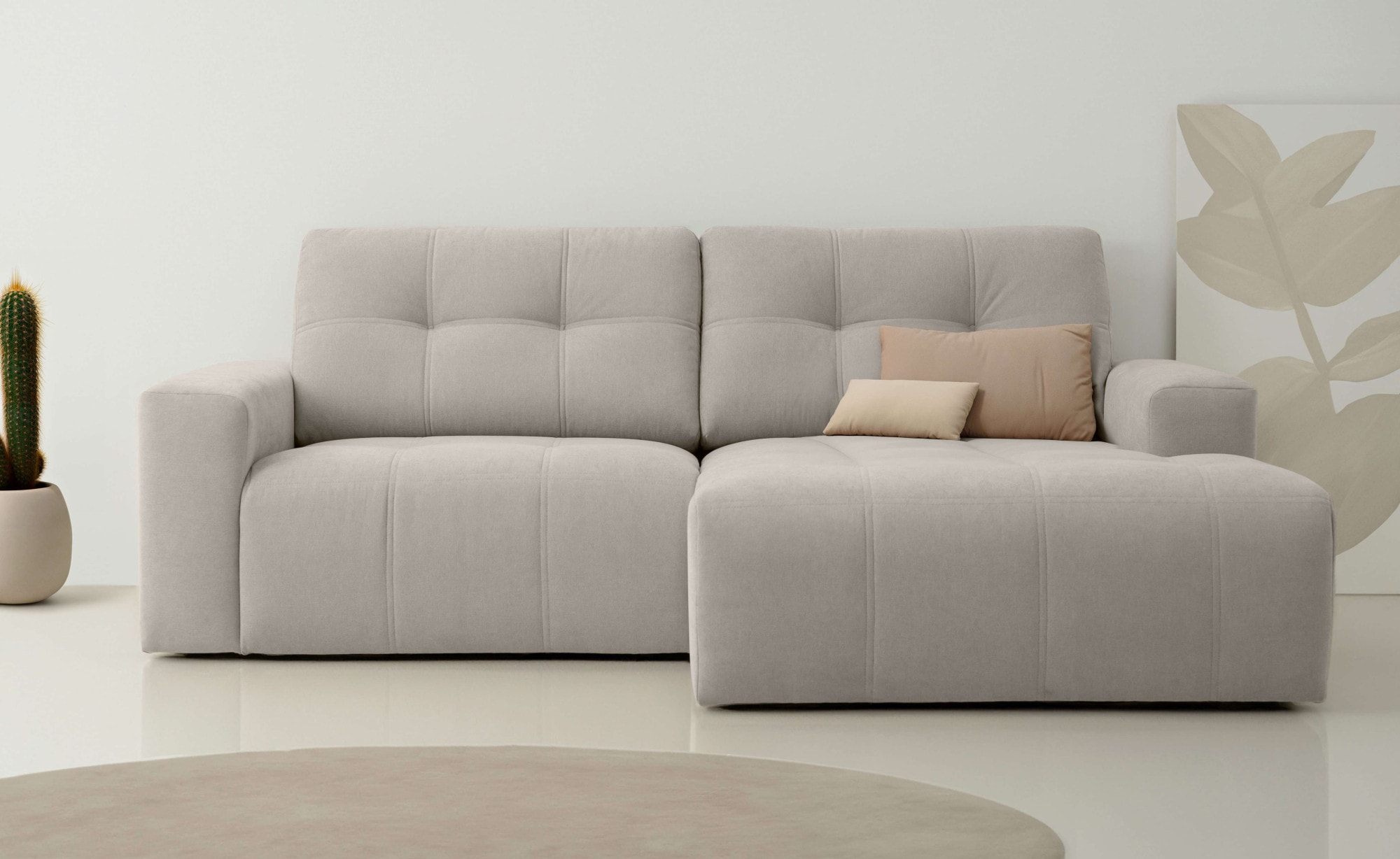 Home affaire Ecksofa "Turnon, Lounge-sofa, Breite 221 cm", Chenille, mit Kn günstig online kaufen