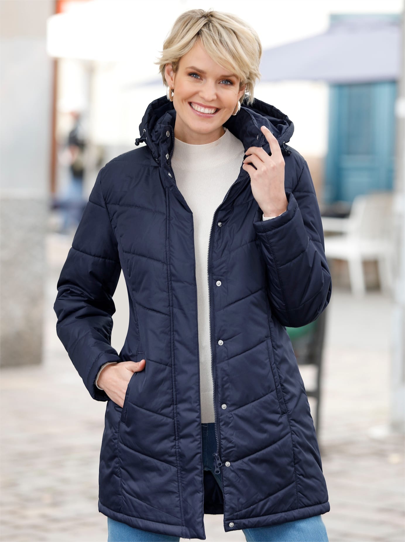 Thumbnail - Classic Basics Langjacke mit Kapuze