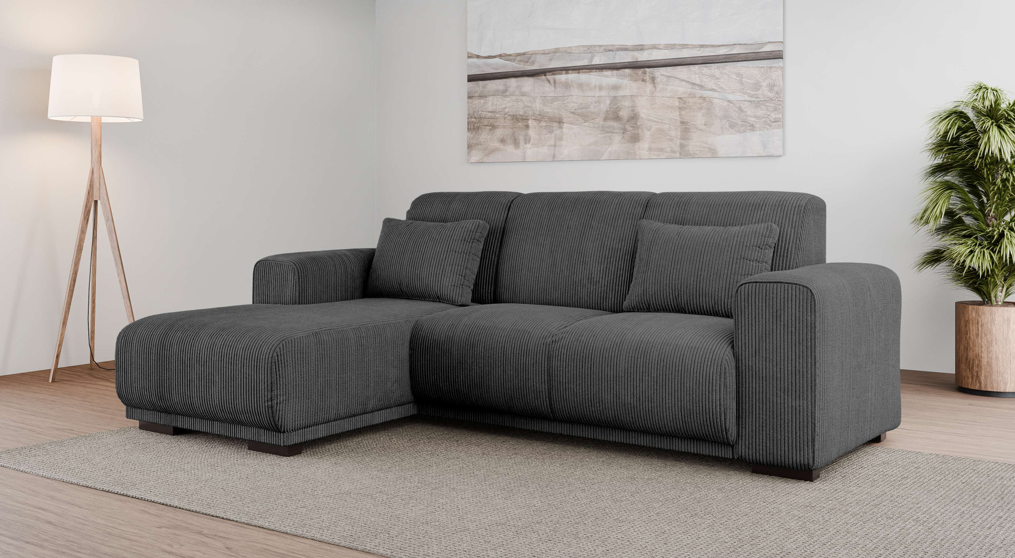 OTTO home Ecksofa "BORNHOLM L-Form, B: 234 cm - OTTO. Verlässliche Qualität." Recamiere links oder rechts bestellbar, Wellenfederung, inkl. 2 Kissen