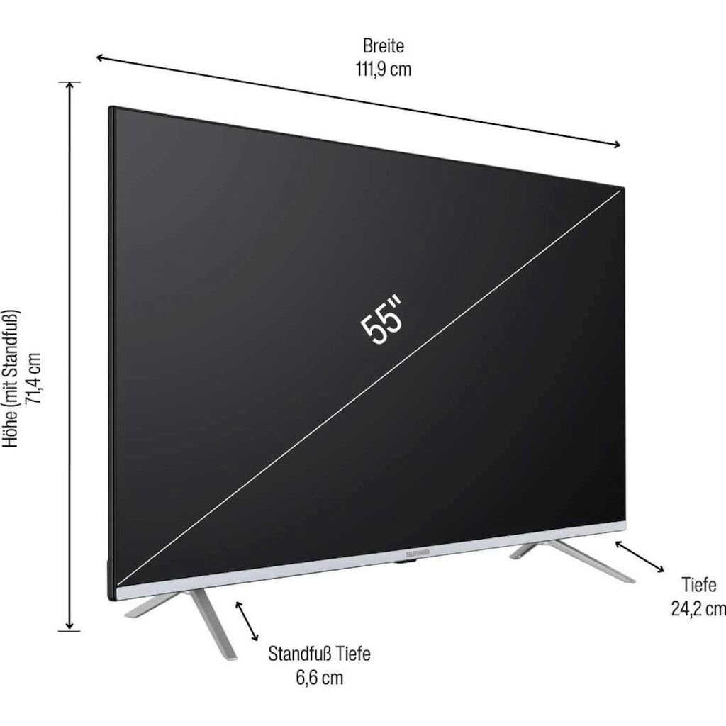 Telefunken LED-Fernseher »D55V850M5CWHI«, 138 cm/55 Zoll, 4K Ultra HD, Smart-TV