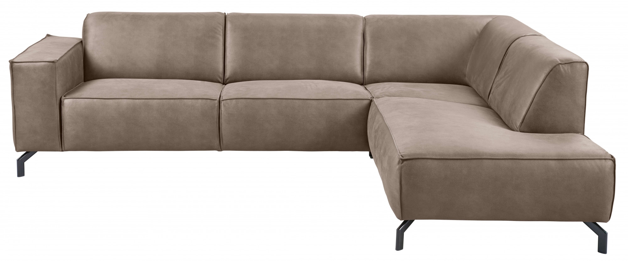 Places of Style Ecksofa Lorcan, in Lederoptik oder Strukturstoff lieferbar