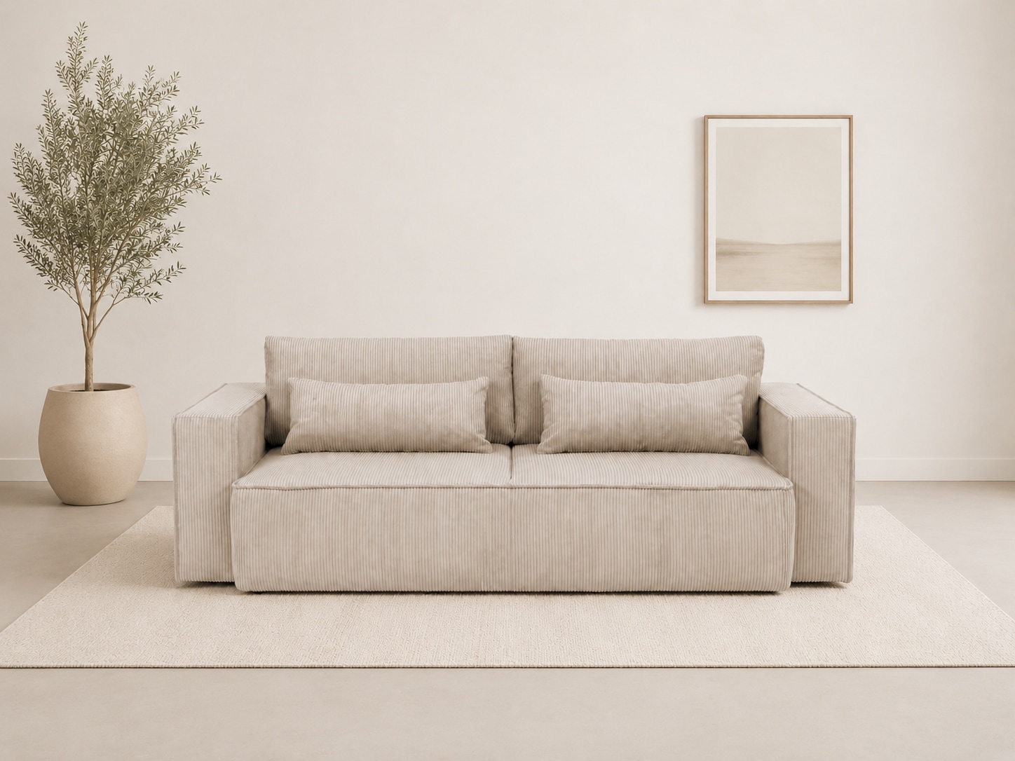 OTTO home 3-Sitzer "Tillian, Schlafsofa, Schlafcouch" Breite 240 cm, Breitkord, Sitzfläche mit Taschenfederkern