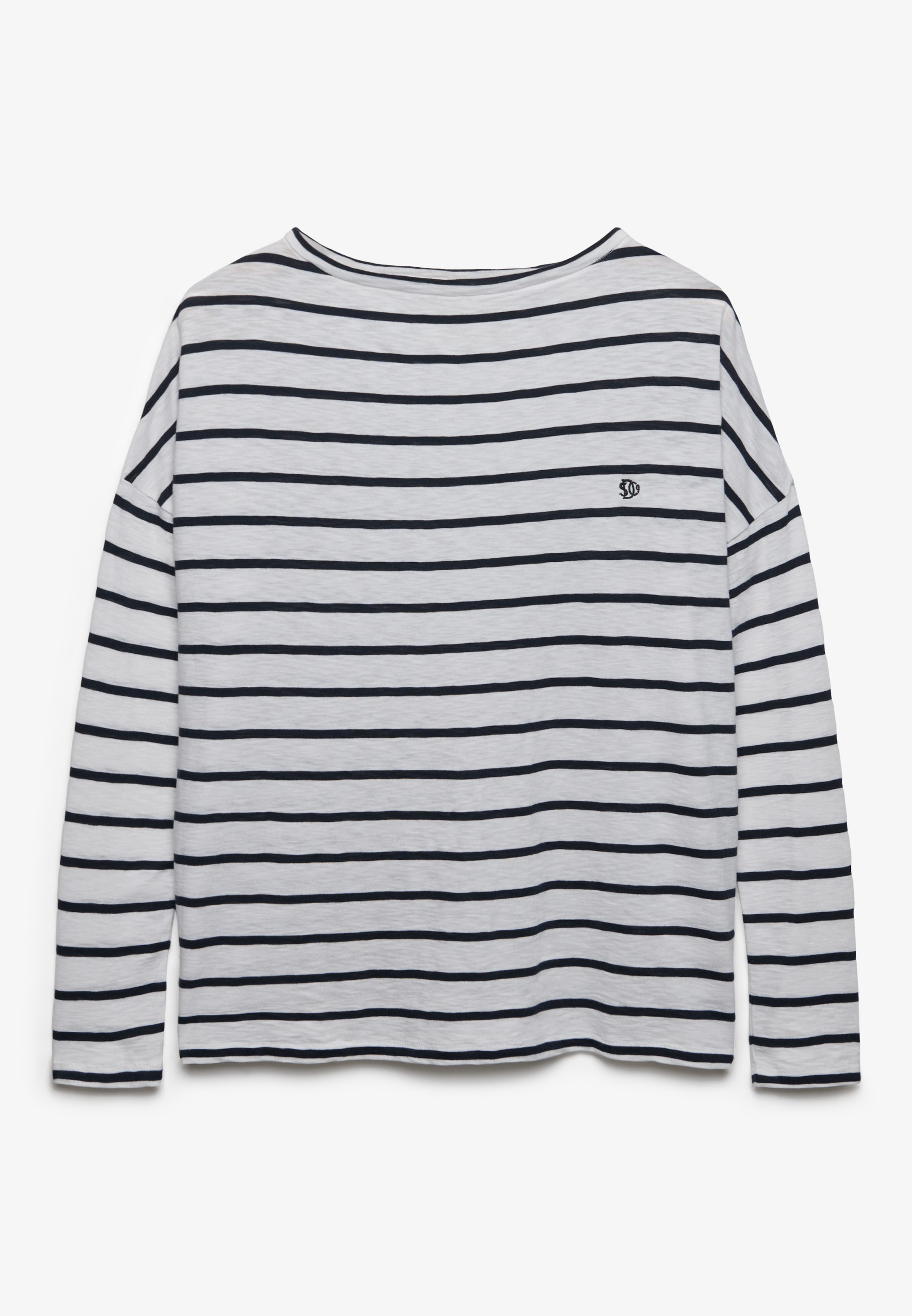 Superdry Langarmshirt »STUDIOS BOAT NECK SLUB LS TOP« Baumwollmischung, oversize