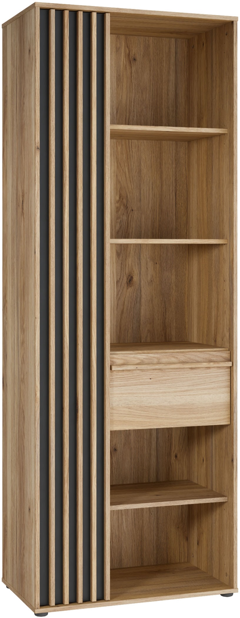 FORTE Regal "Stauraumregal, 1T/1SK, Soft Close, Vollauszug SK" B/H/T 73,1/200,1/41,7 cm optionale Beleuchtung