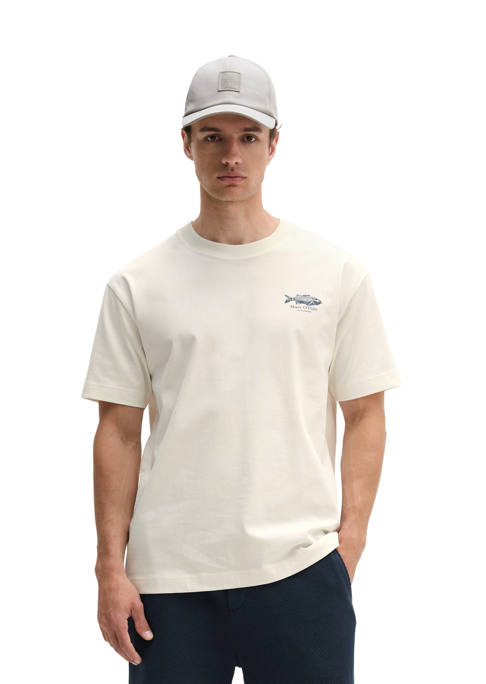 Marc OPolo T-Shirt "mit Fisch-Rückenprint"