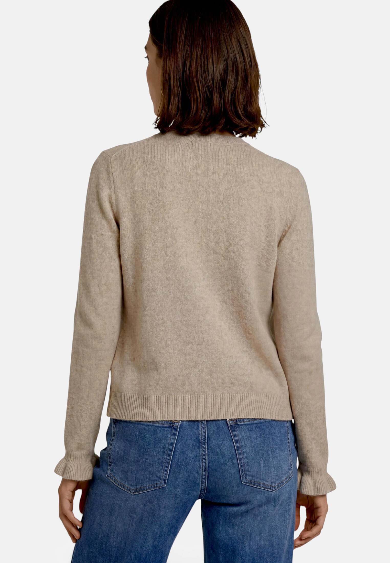 Zero Strickjacke »Damen mit Rüschen« 1 Knopfleiste