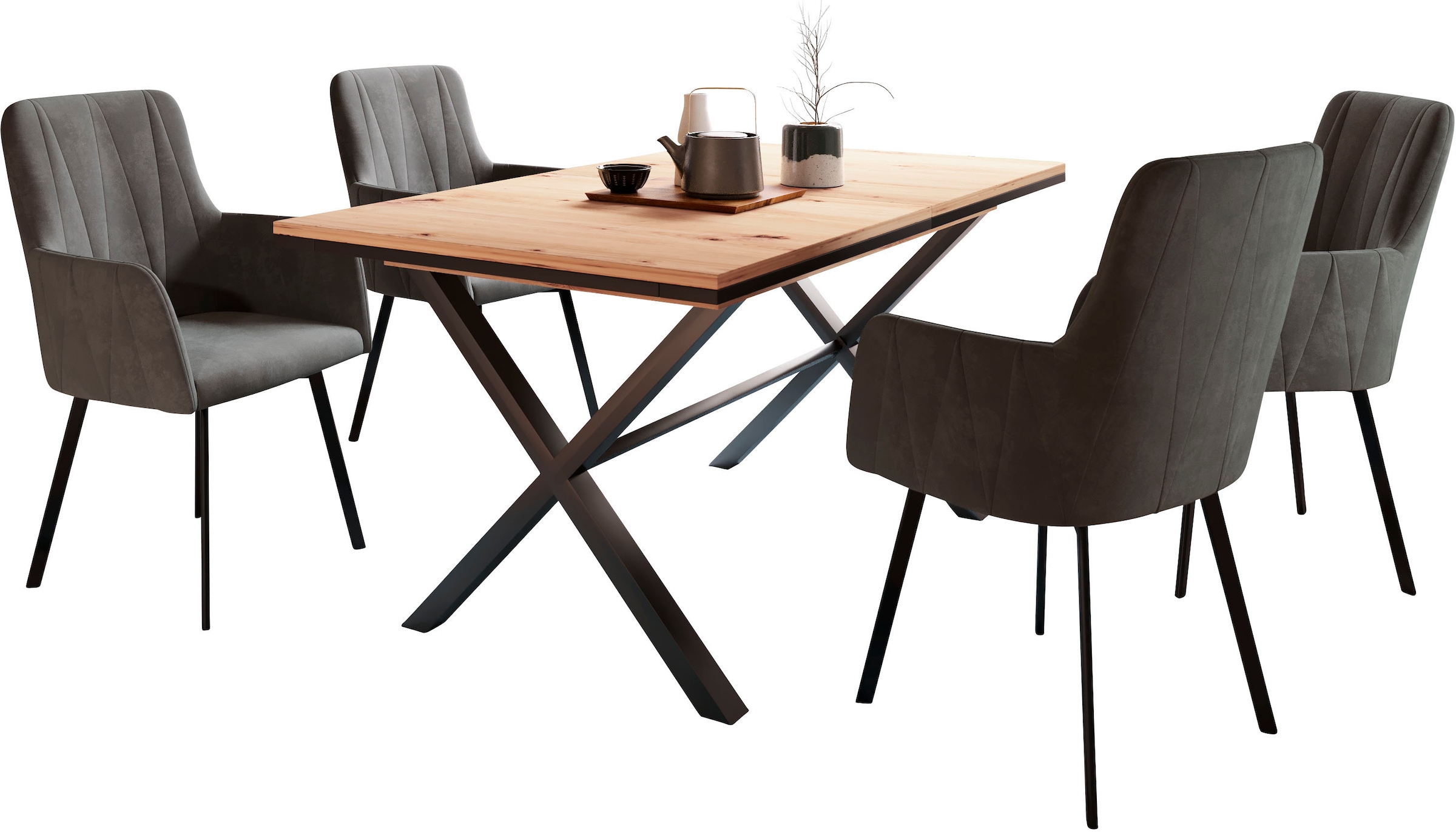 HELA Essgruppe »Karina«, (Set, 5 Sessel Ausziehbar 360° bestellen | BAUR - tlg.), 160 cm, drehbar 200