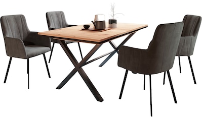 Essgruppe »Karina«, (Set, 5 tlg.), Ausziehbar 160 - 200 cm, Sessel 360° drehbar