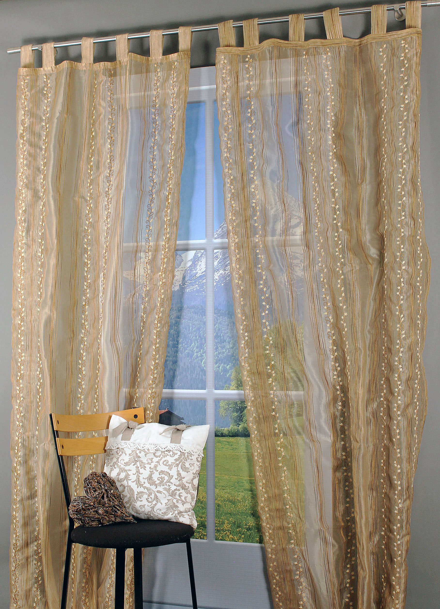HOSSNER - ART OF HOME DECO Gardine "Spilauersee" Schlaufen 1 Stk. tlg. Schl günstig online kaufen