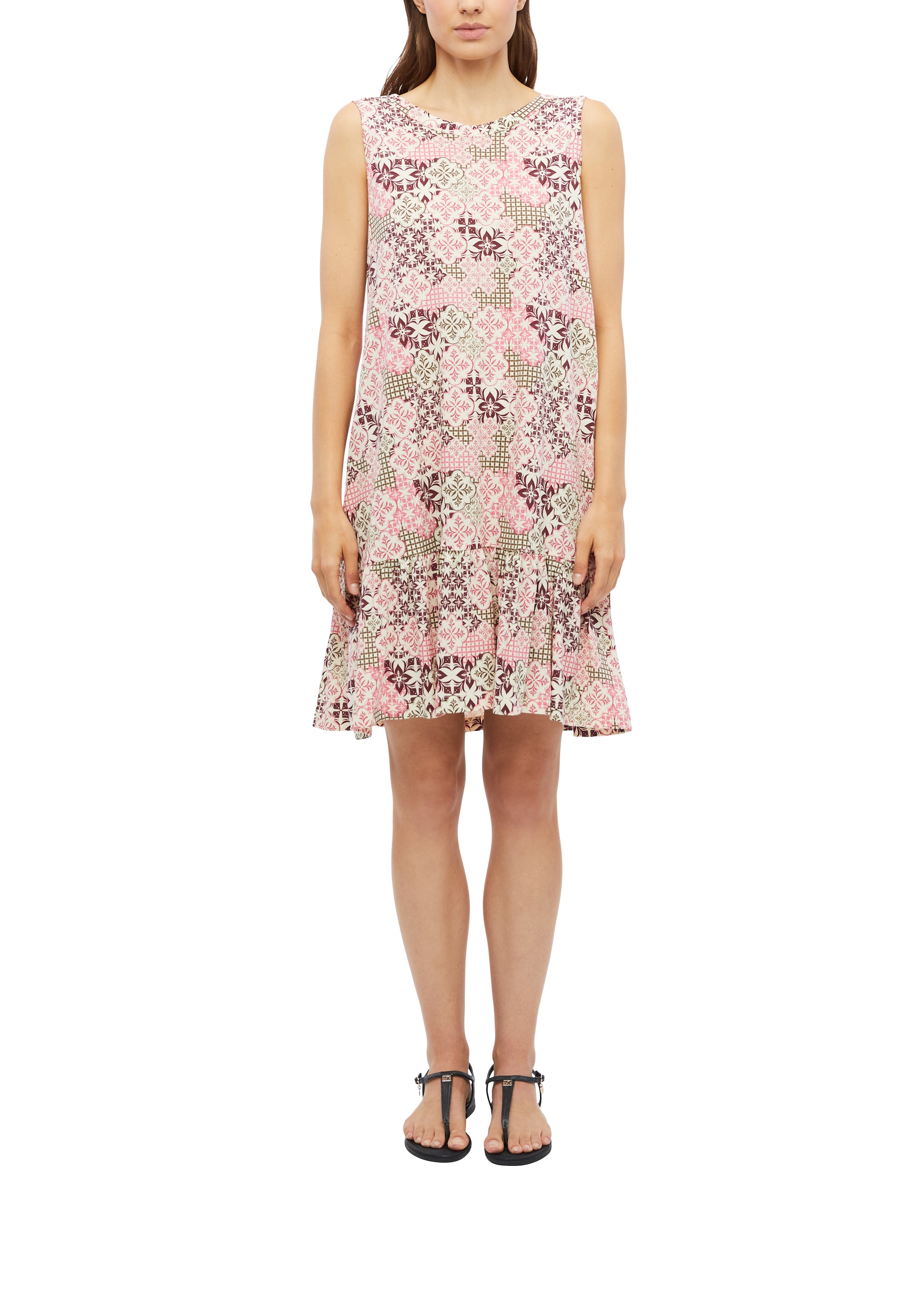 s.Oliver Maxikleid Ohne Taschen Sommerkleid in Allover-Optik