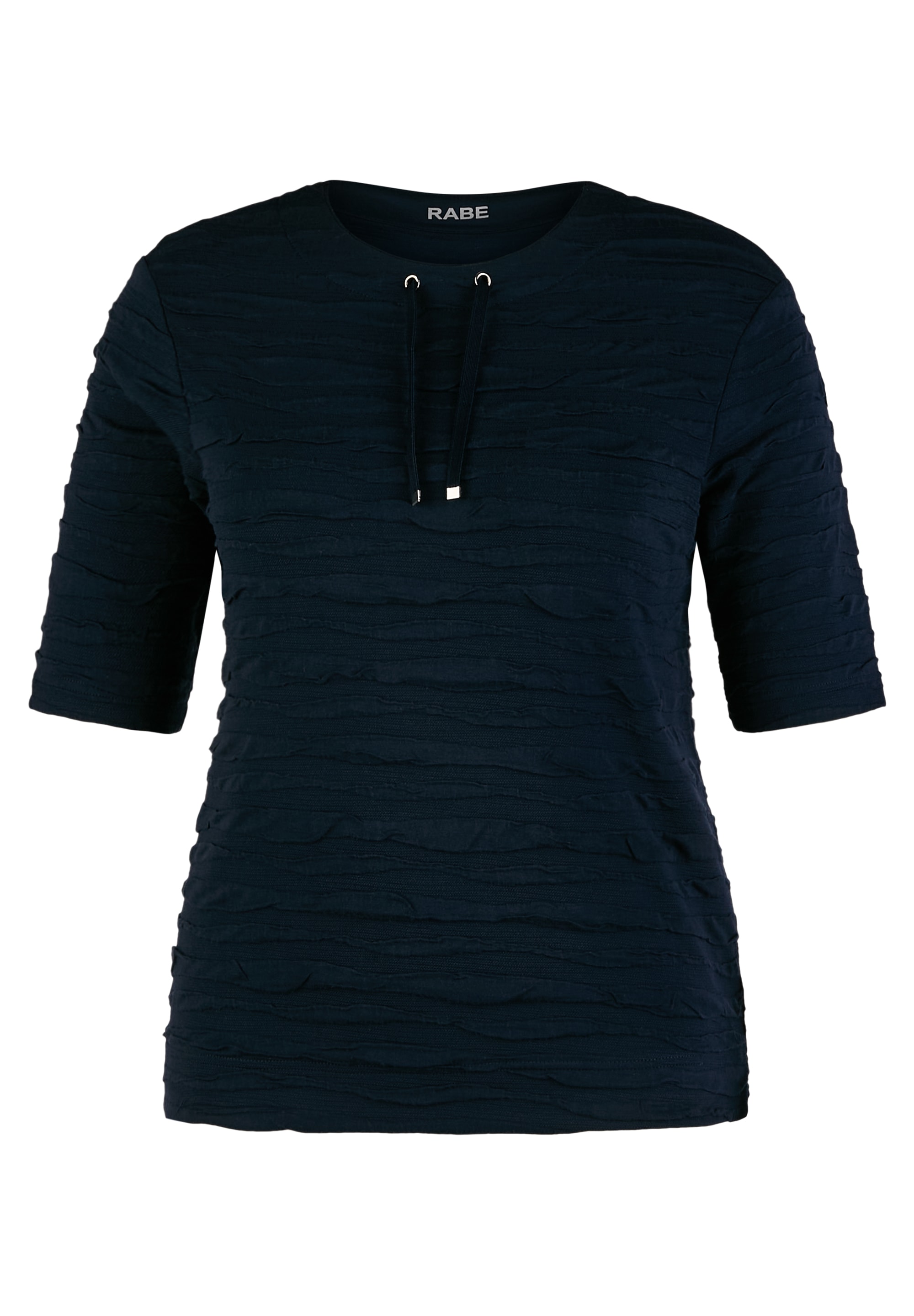 Rabe Rundhalsshirt, im Crinkle-Look und mit Kordelzug