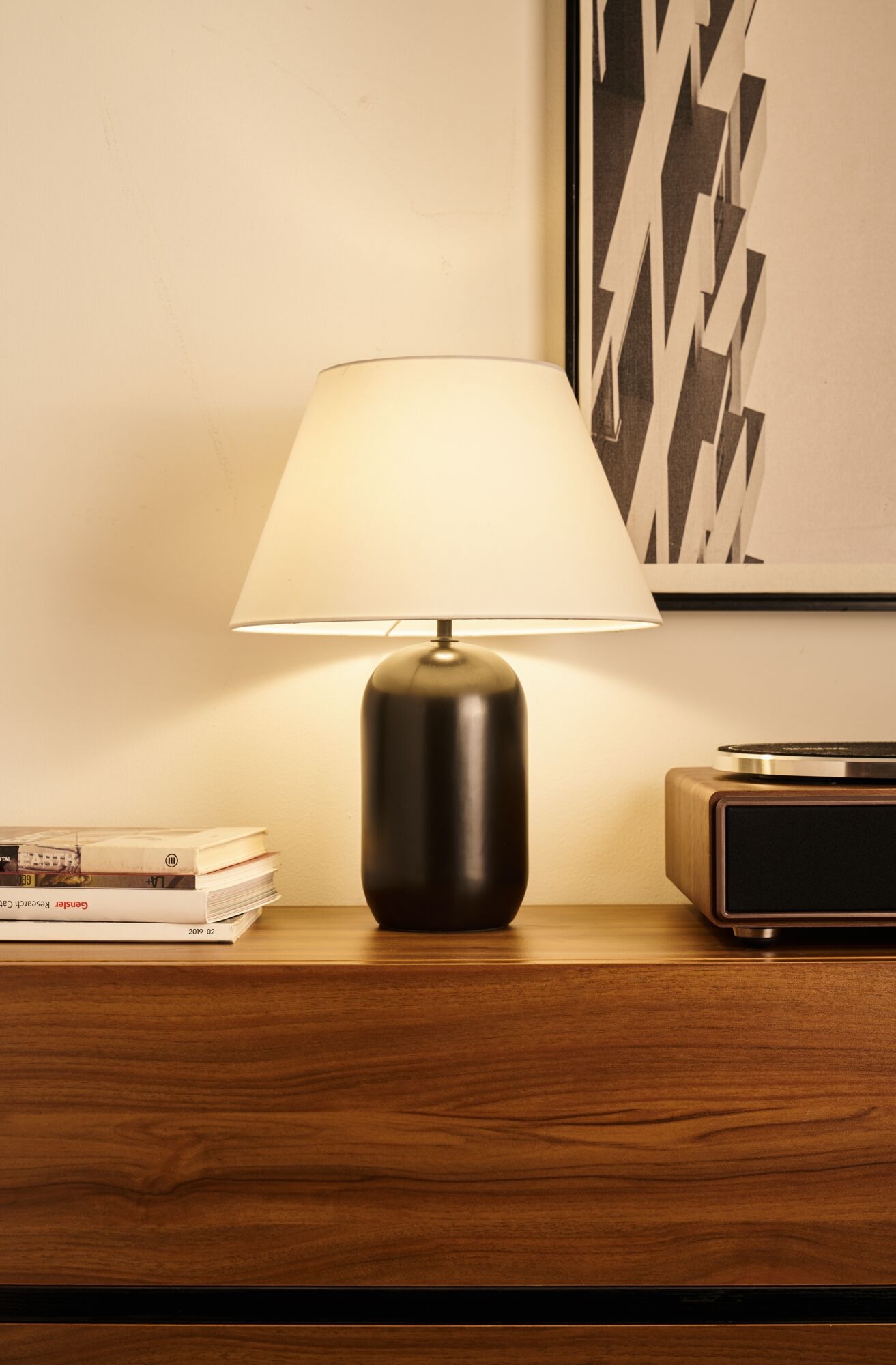 Pauleen Tischleuchte »Mystic Shine max 20W E14 Weiß/Schwarz 230V Stoff/Keramik« E14 1 Stk. IP20