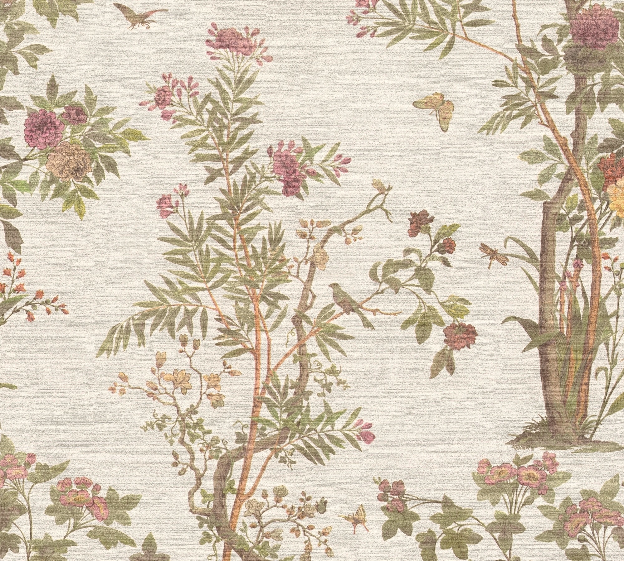 A.S. Création Vliestapete »Florale Mustertapete Schmetterlinge bunte Farben« botanisch strukturiert