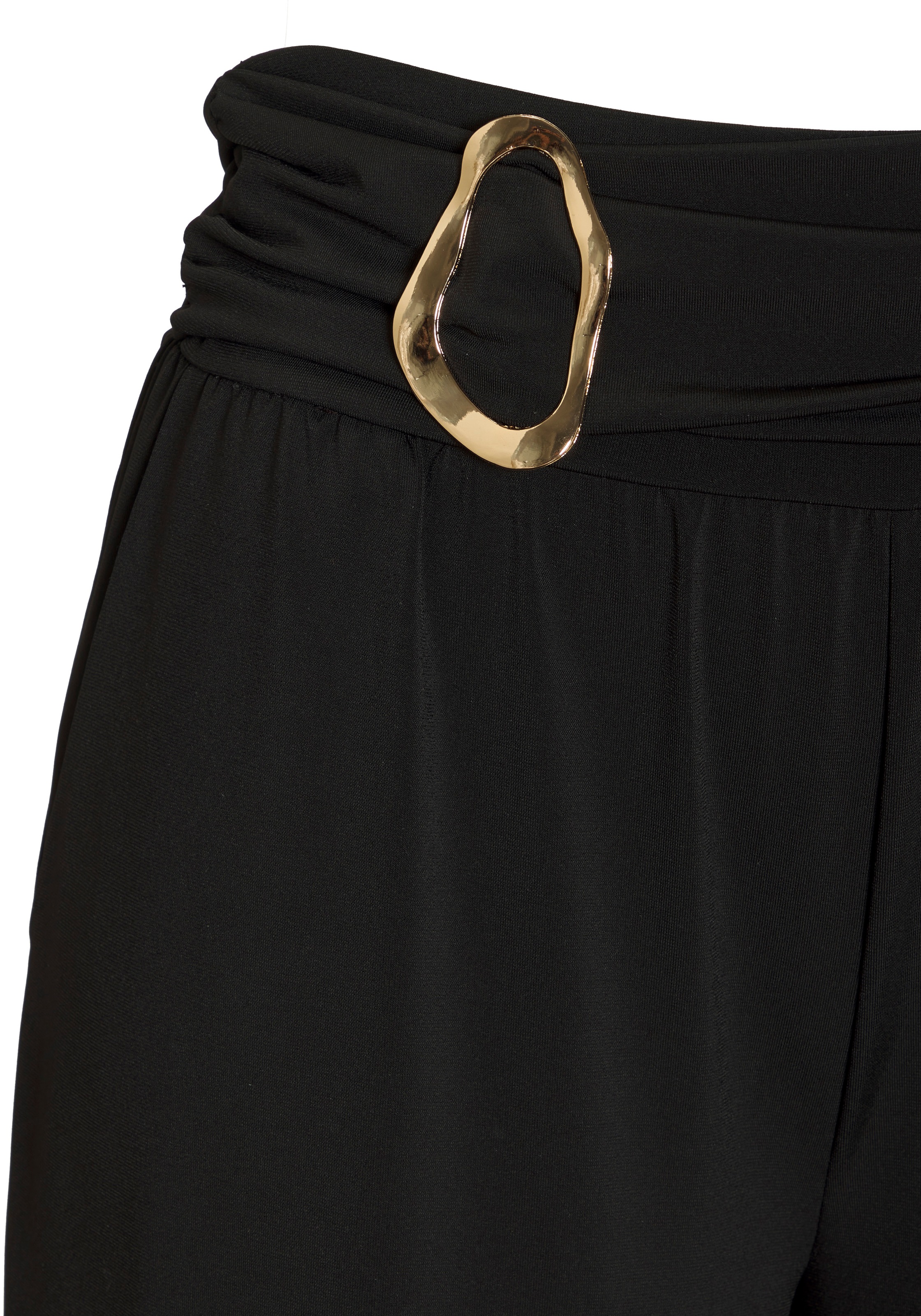 Buffalo Schlupfhose »mit weiter Beinform und Gürteldetail aus bügelfreier Ware«  Palazzohose aus Stretchware, elegante Jerseyhose,