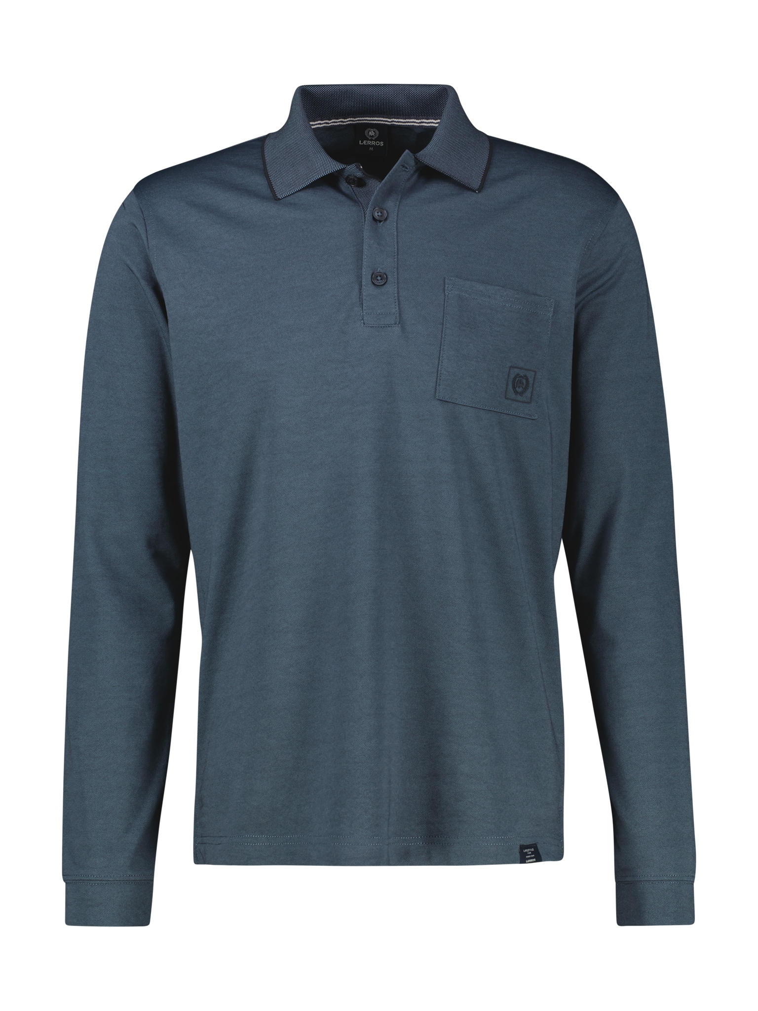 LERROS Langarm-Poloshirt mit Logo-Stickerei
