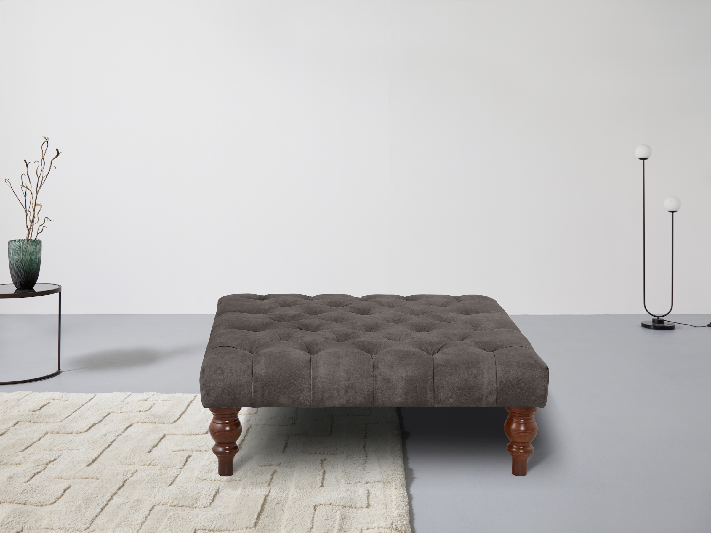 Home affaire Polsterhocker "Chesterfield", mit Knopfheftung, auch in Leder