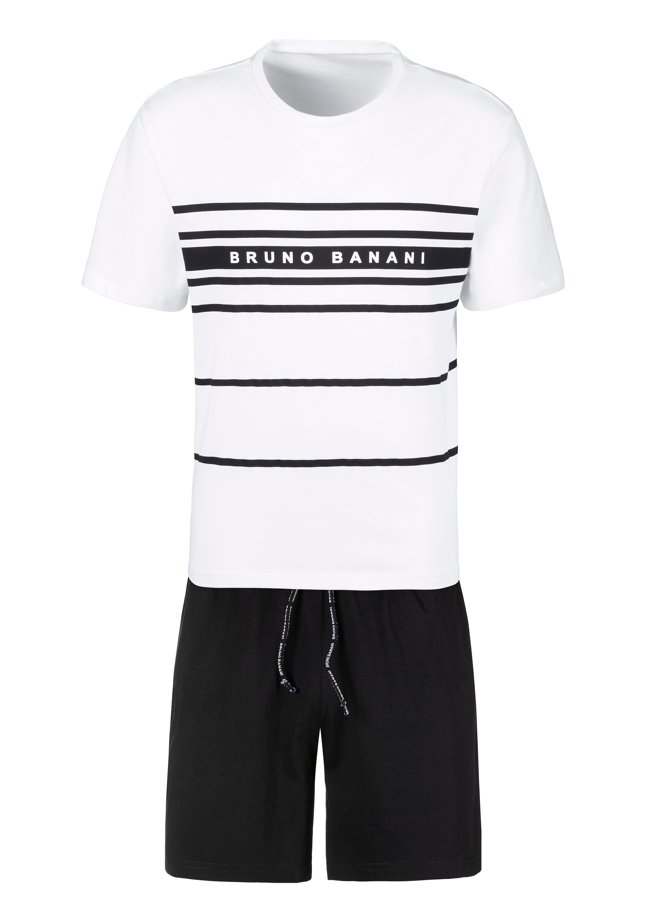 Bruno Banani Pyjama, (2 tlg., 1 Stück), Schlafanzug mit Logodruck